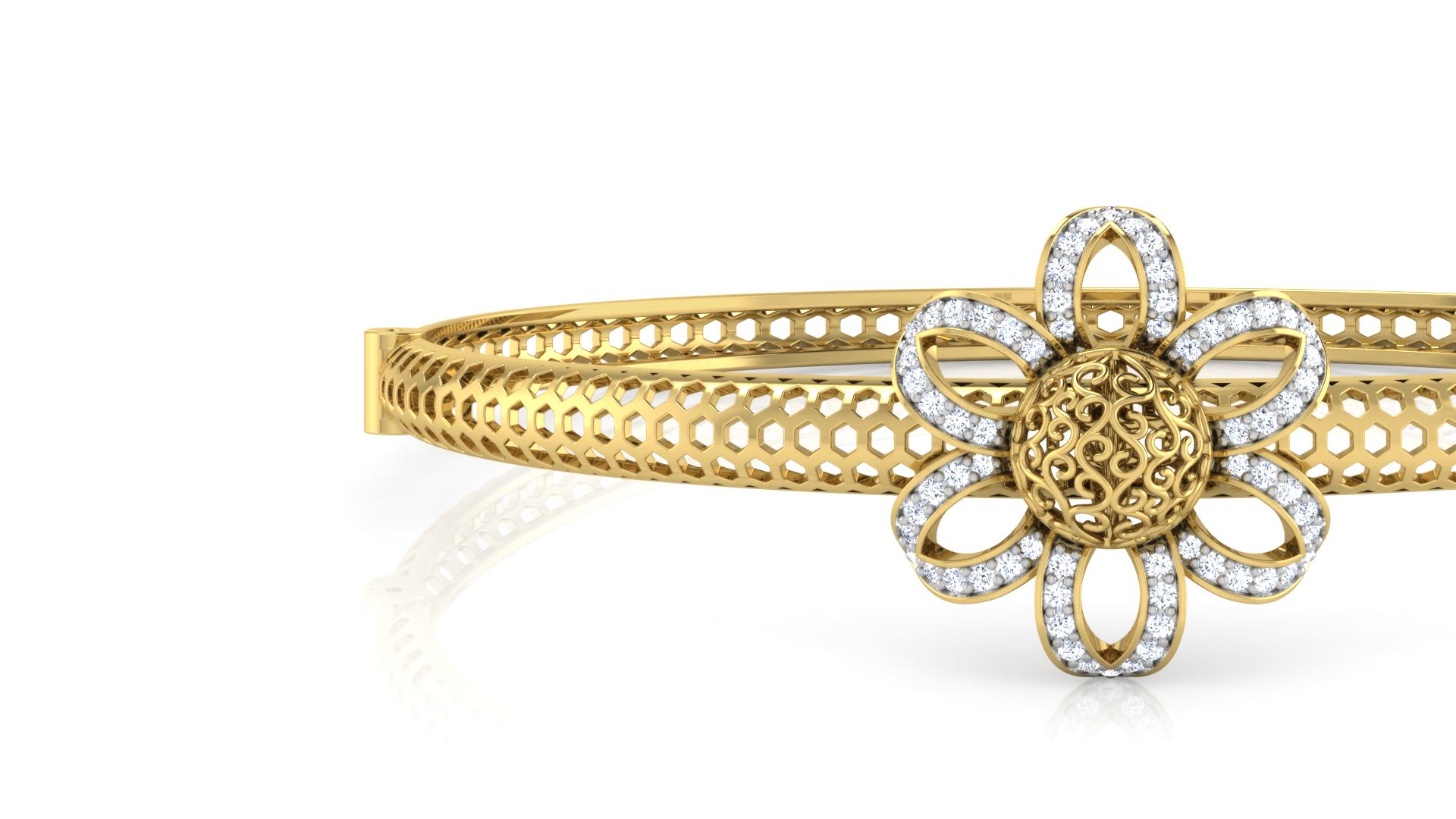 Designer Trendy 18k Gold Kada Bracelet for Girls and Women