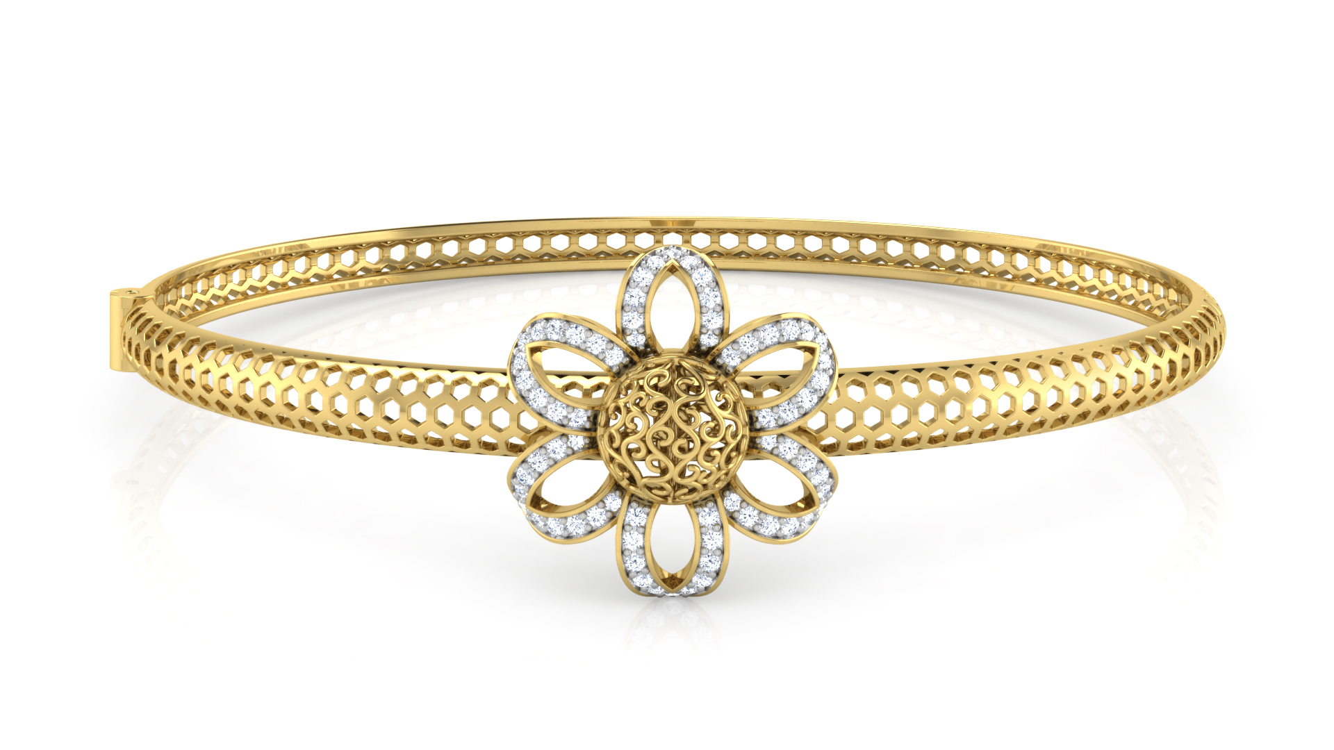 Designer Trendy 18k Gold Kada Bracelet for Girls and Women