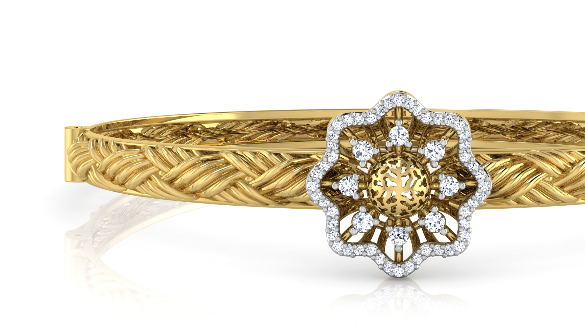 Designer Trendy 18k Gold Kada Bracelet for Girls and Women