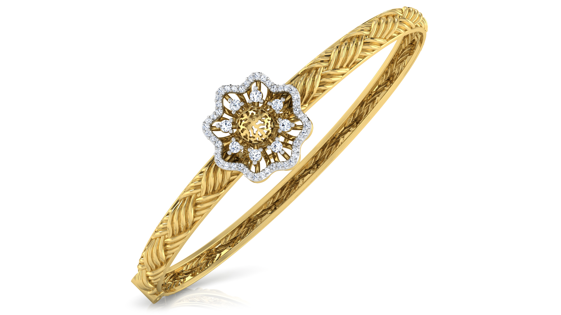 Designer Trendy 18k Gold Kada Bracelet for Girls and Women