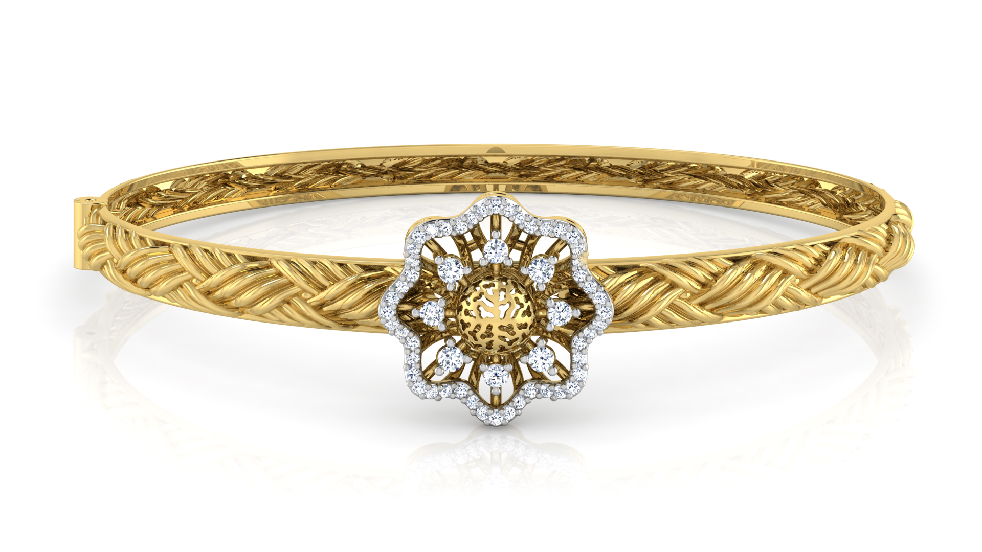 Designer Trendy 18k Gold Kada Bracelet for Girls and Women