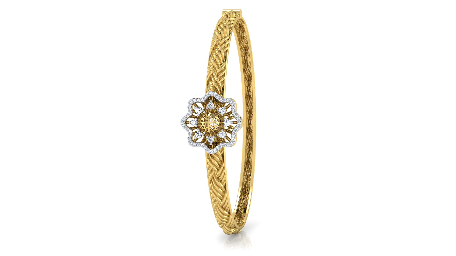 Designer Trendy 18k Gold Kada Bracelet for Girls and Women