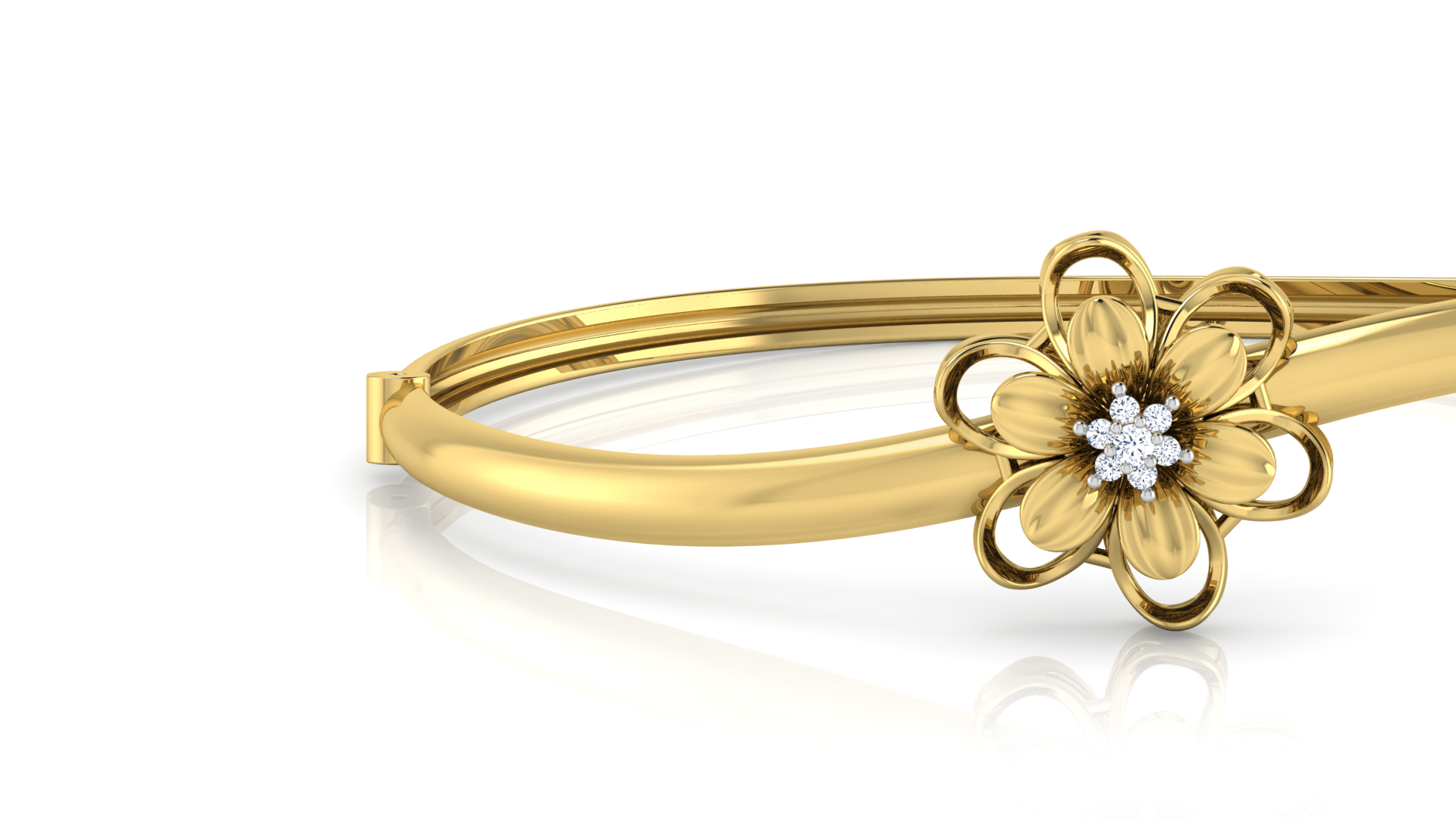 Designer Trendy 18k Gold Kada Bracelet for Girls and Women