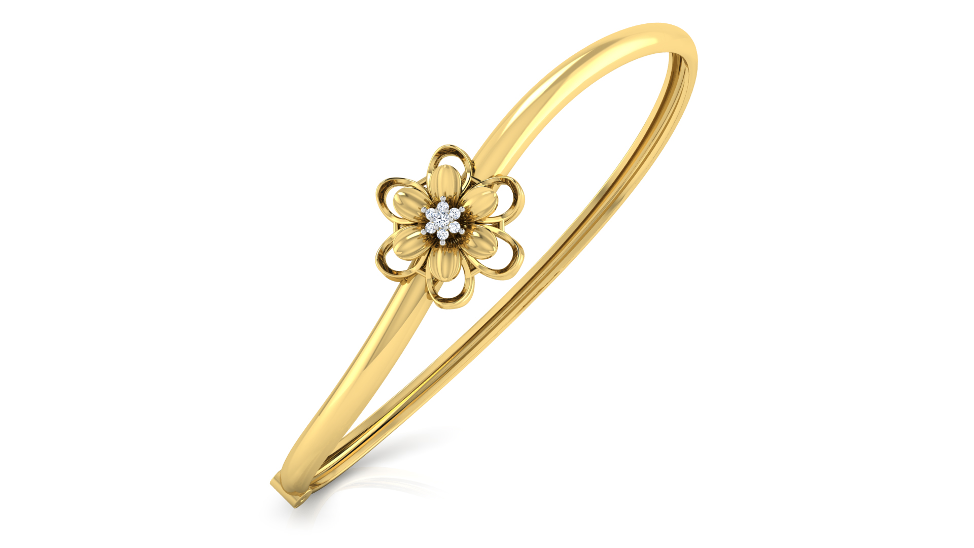 Designer Trendy 18k Gold Kada Bracelet for Girls and Women