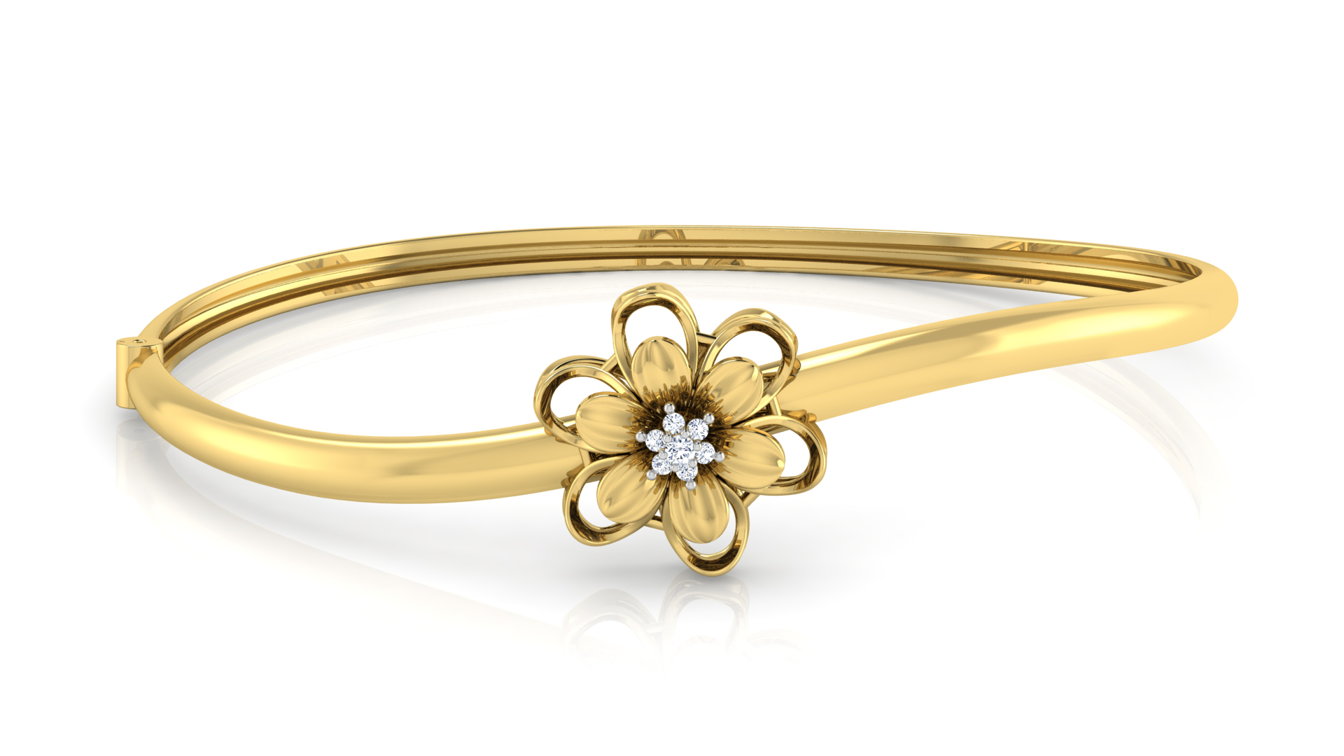 Designer Trendy 18k Gold Kada Bracelet for Girls and Women