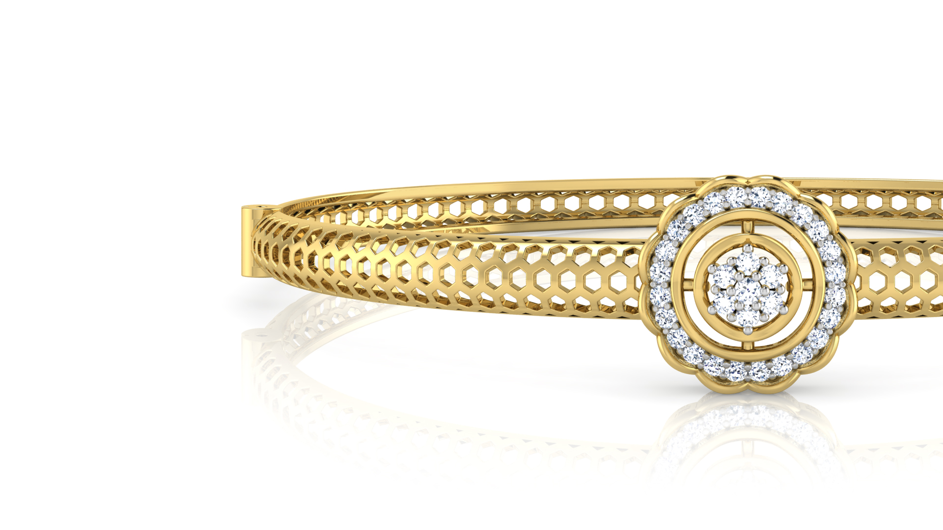 Designer Trendy 18k Gold Kada Bracelet for Girls and Women