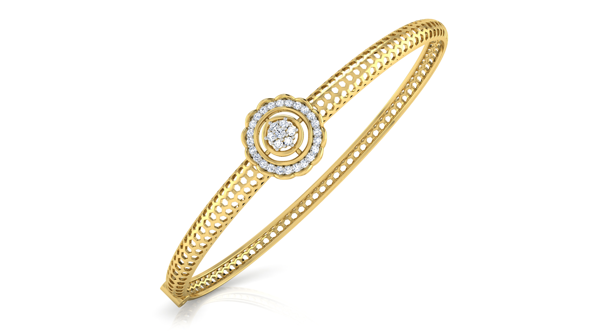 Designer Trendy 18k Gold Kada Bracelet for Girls and Women