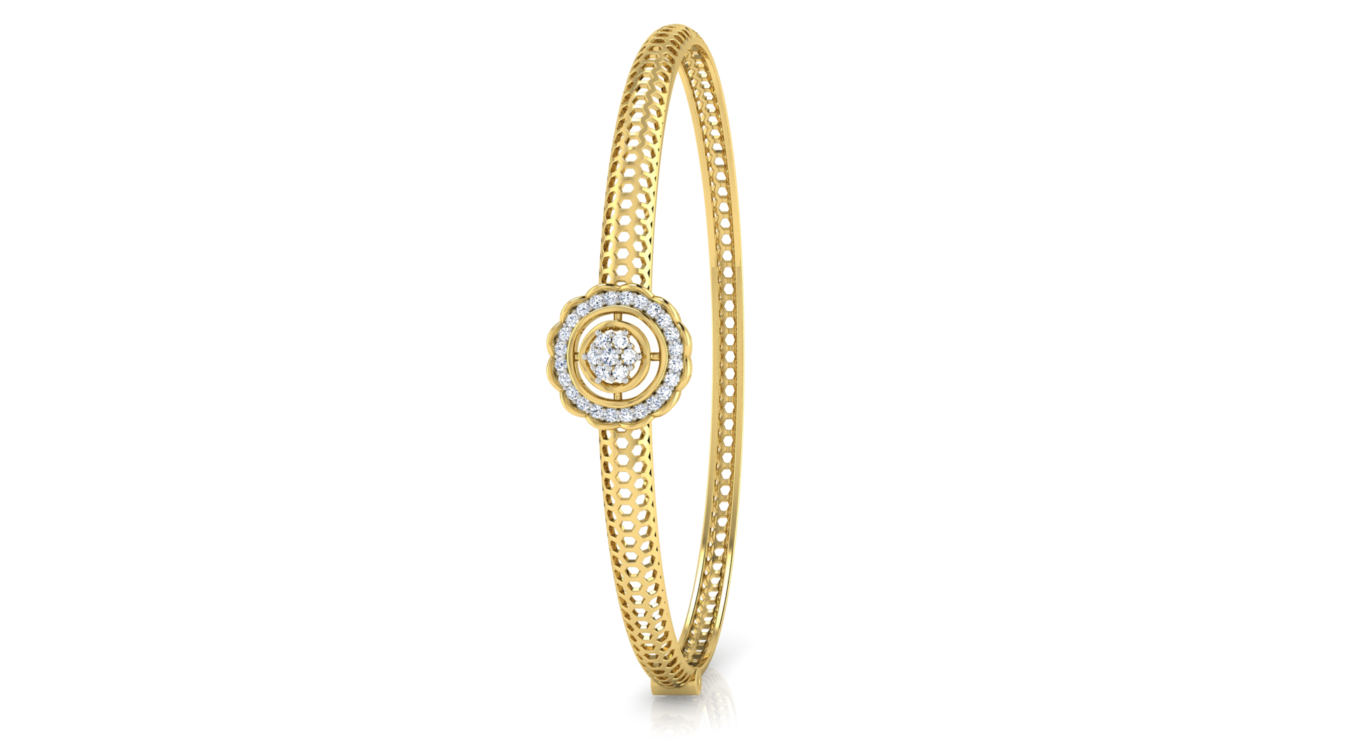 Designer Trendy 18k Gold Kada Bracelet for Girls and Women