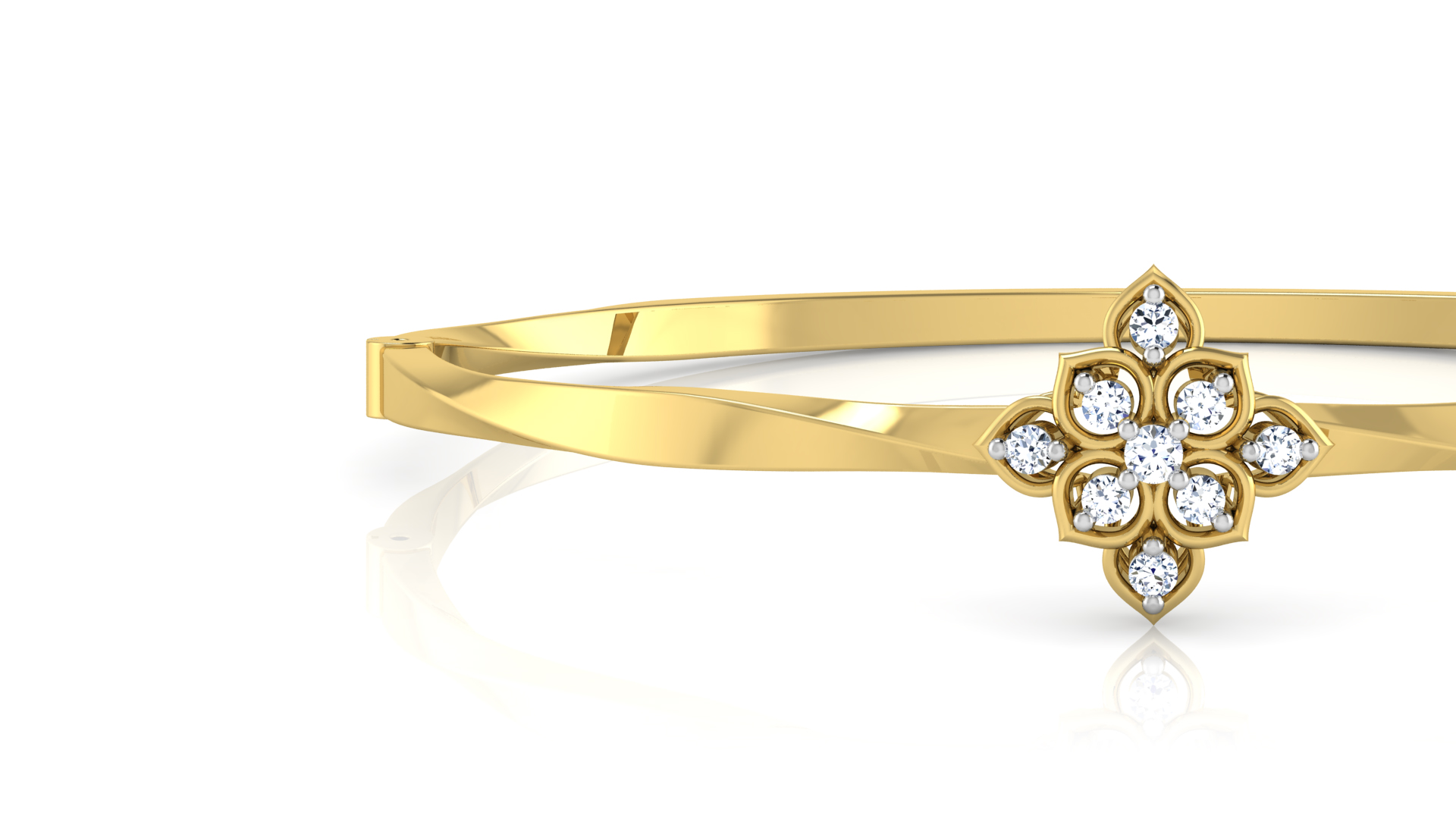 Designer Trendy 18k Gold Kada Bracelet for Girls and Women