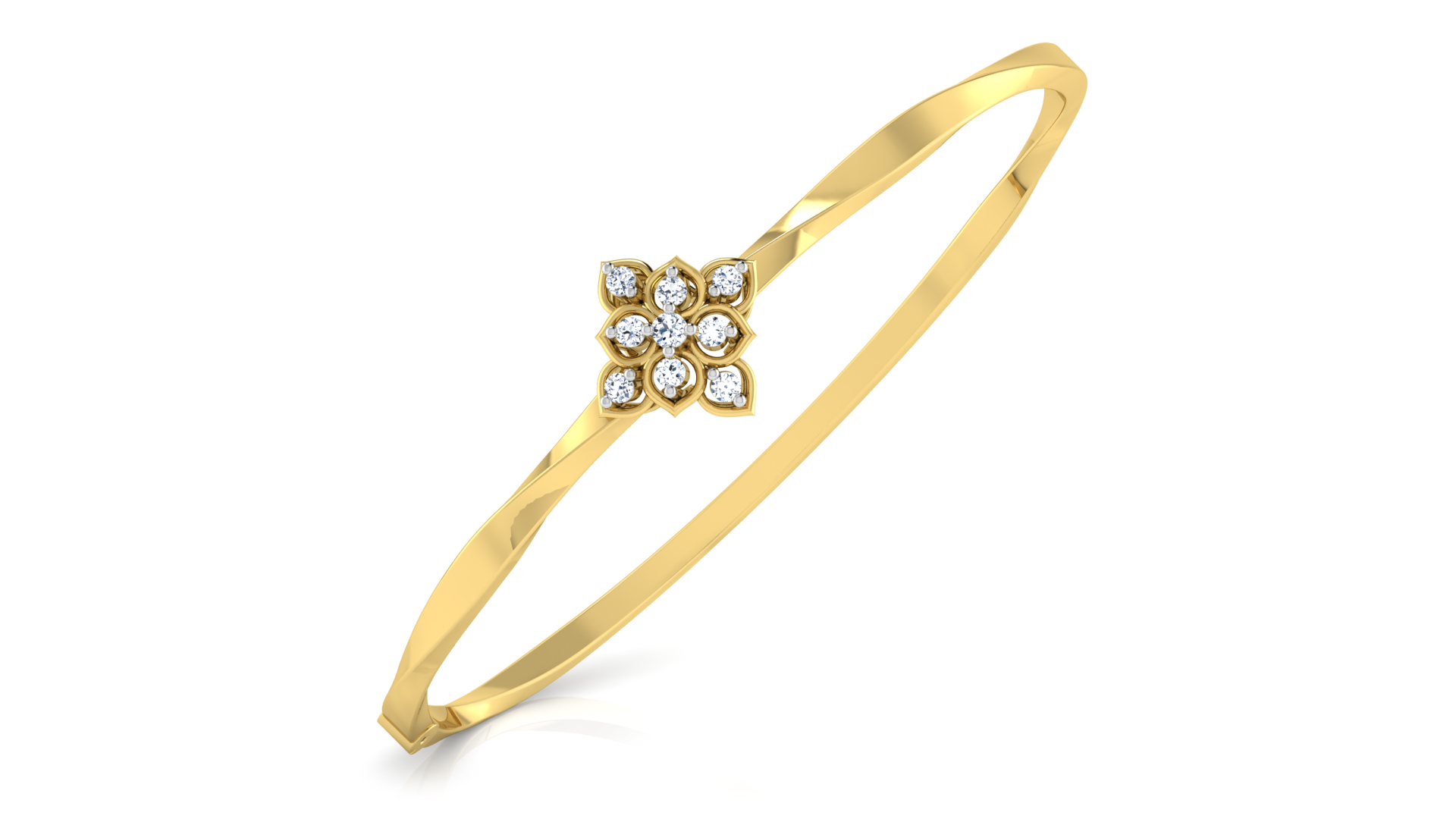 Designer Trendy 18k Gold Kada Bracelet for Girls and Women