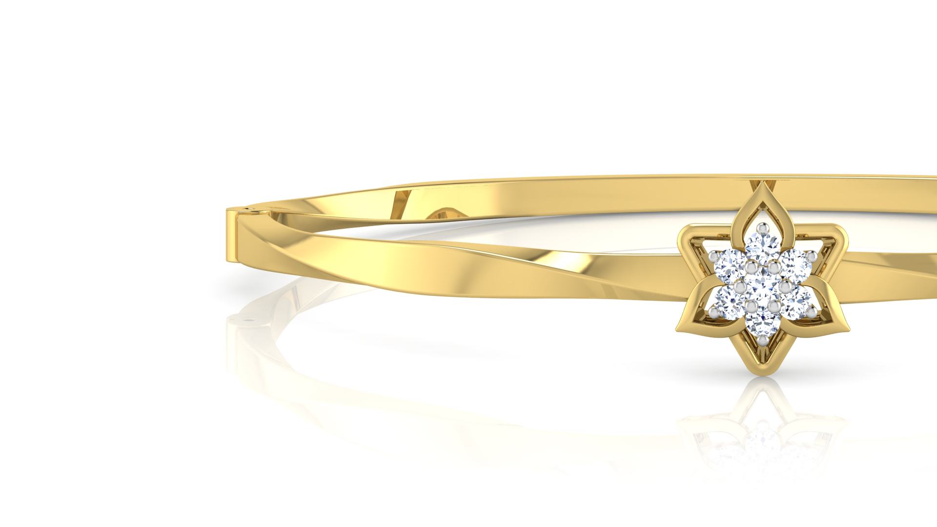 Designer Trendy 18k Gold Kada Bracelet for Girls and Women