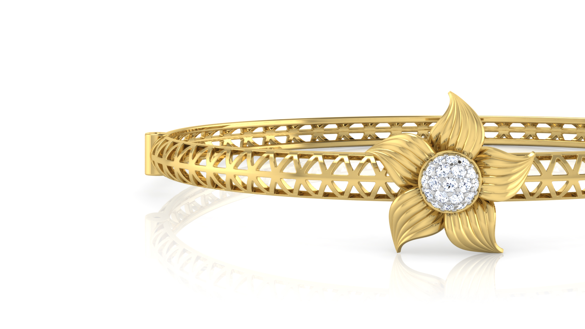 Designer Trendy 18k Gold Kada Bracelet for Girls and Women