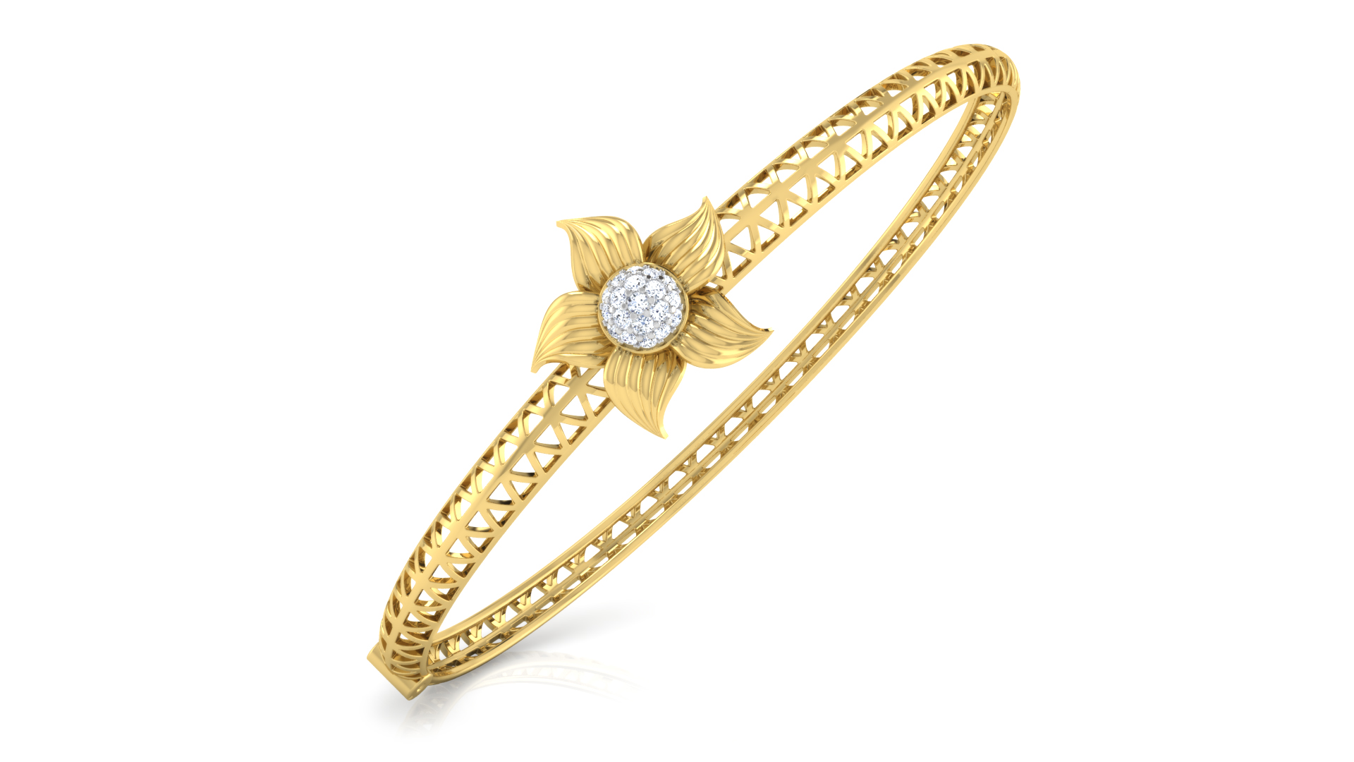 Designer Trendy 18k Gold Kada Bracelet for Girls and Women