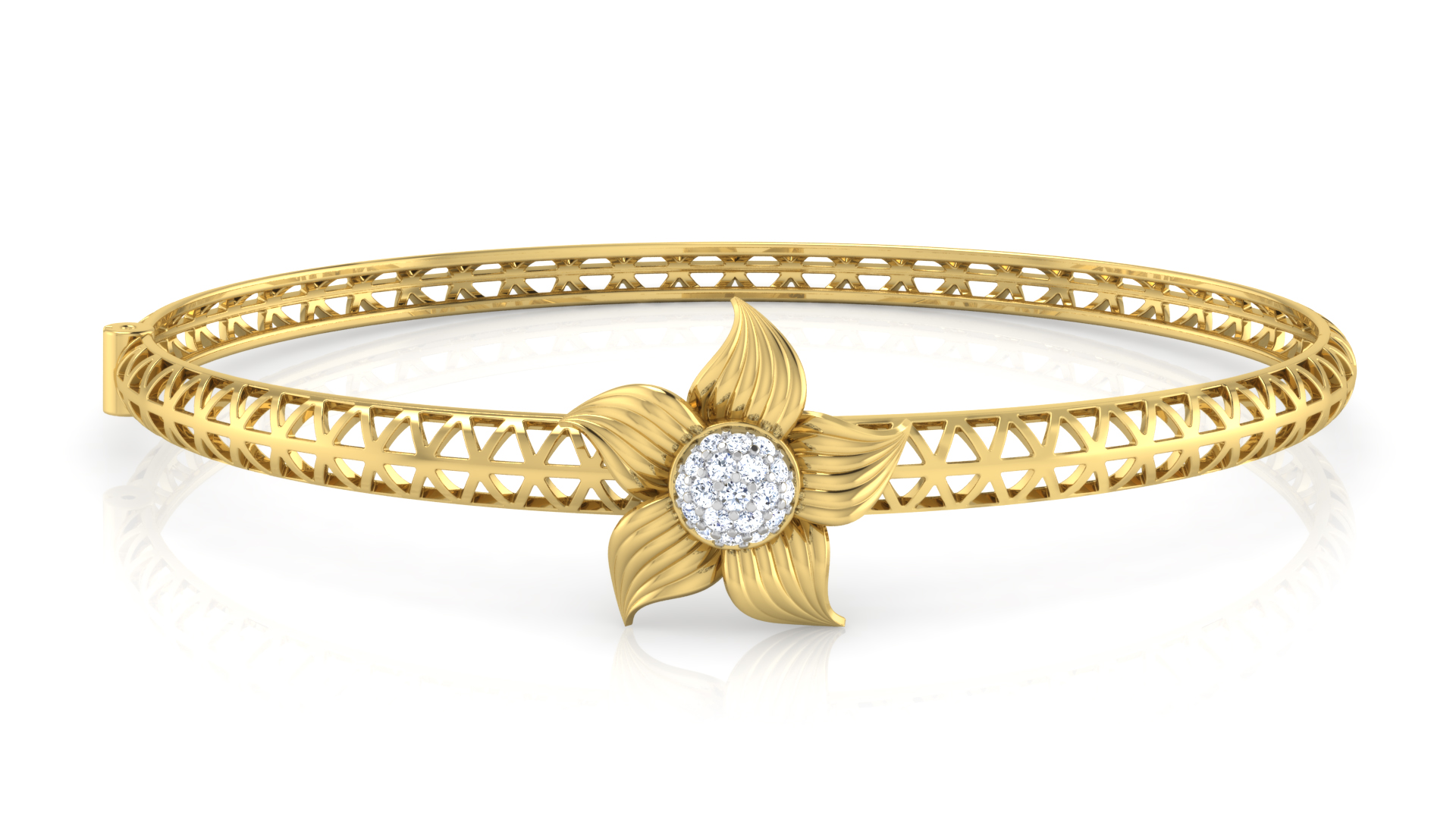 Designer Trendy 18k Gold Kada Bracelet for Girls and Women