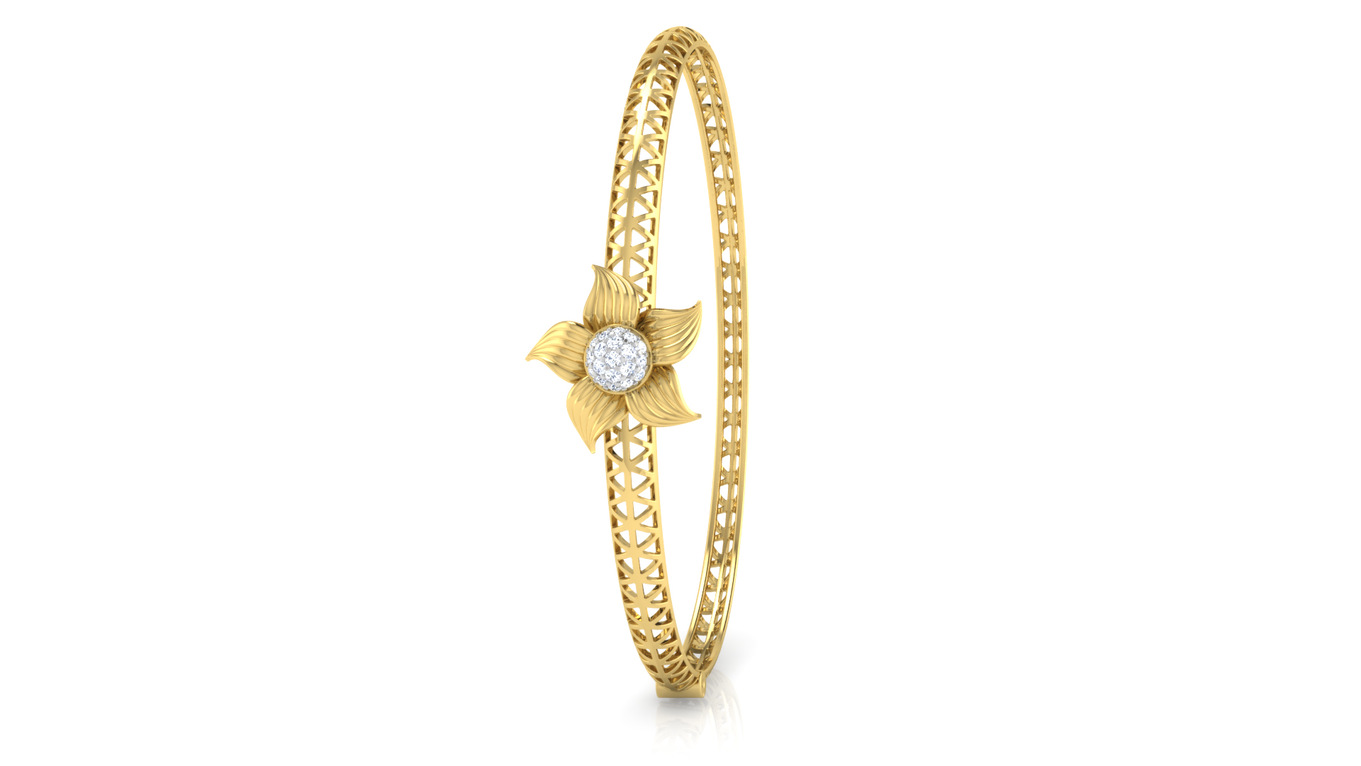 Designer Trendy 18k Gold Kada Bracelet for Girls and Women