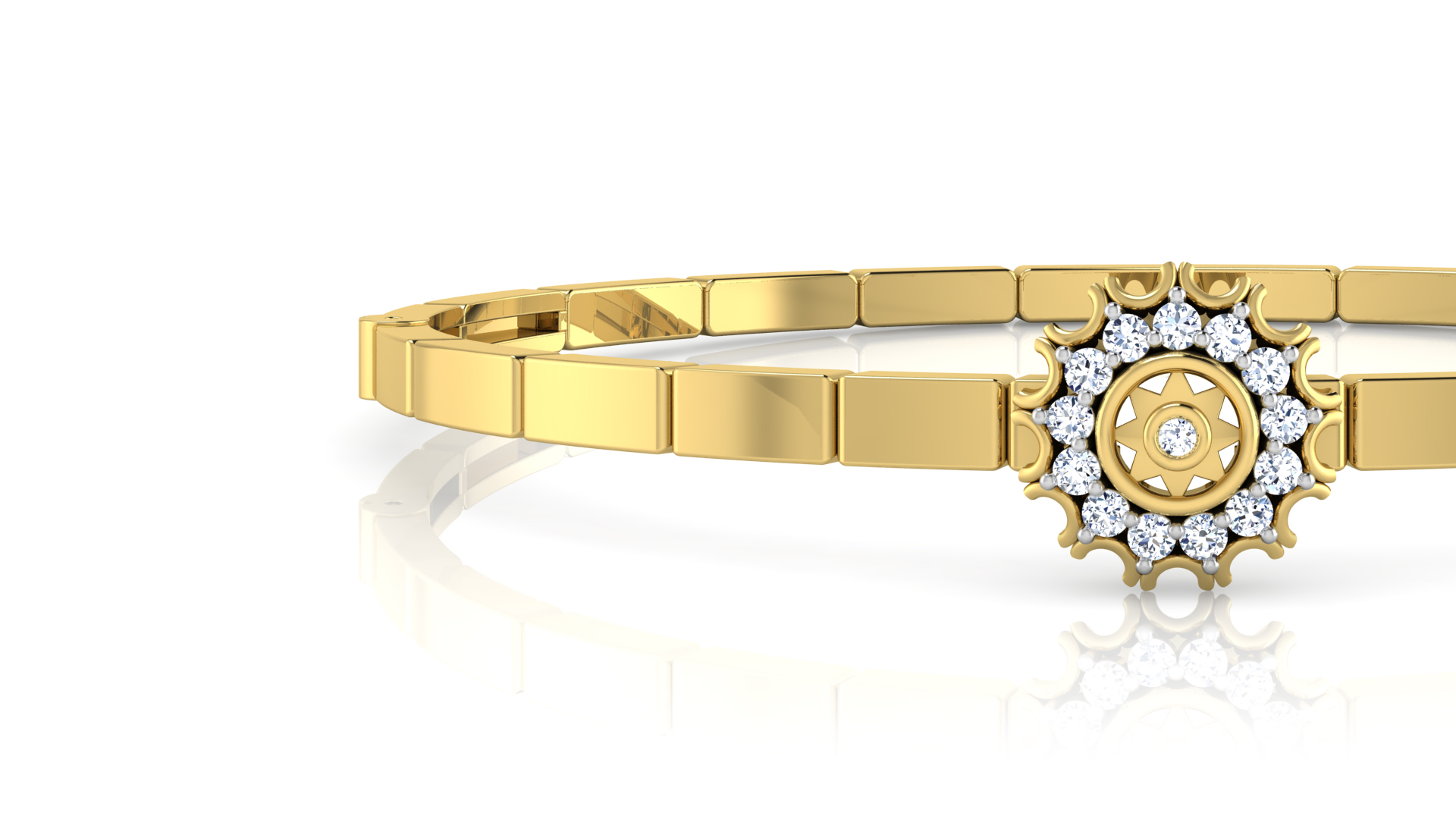 Designer Trendy 18k Gold Kada Bracelet for Girls and Women