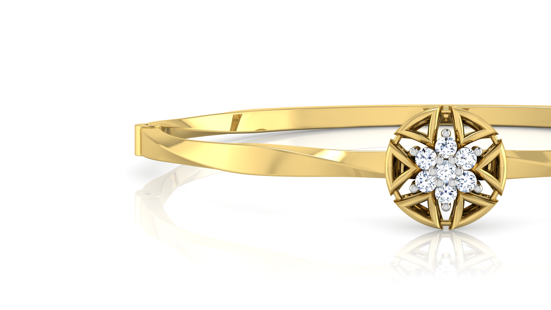 Designer Trendy 18k Gold Kada Bracelet for Girls and Women