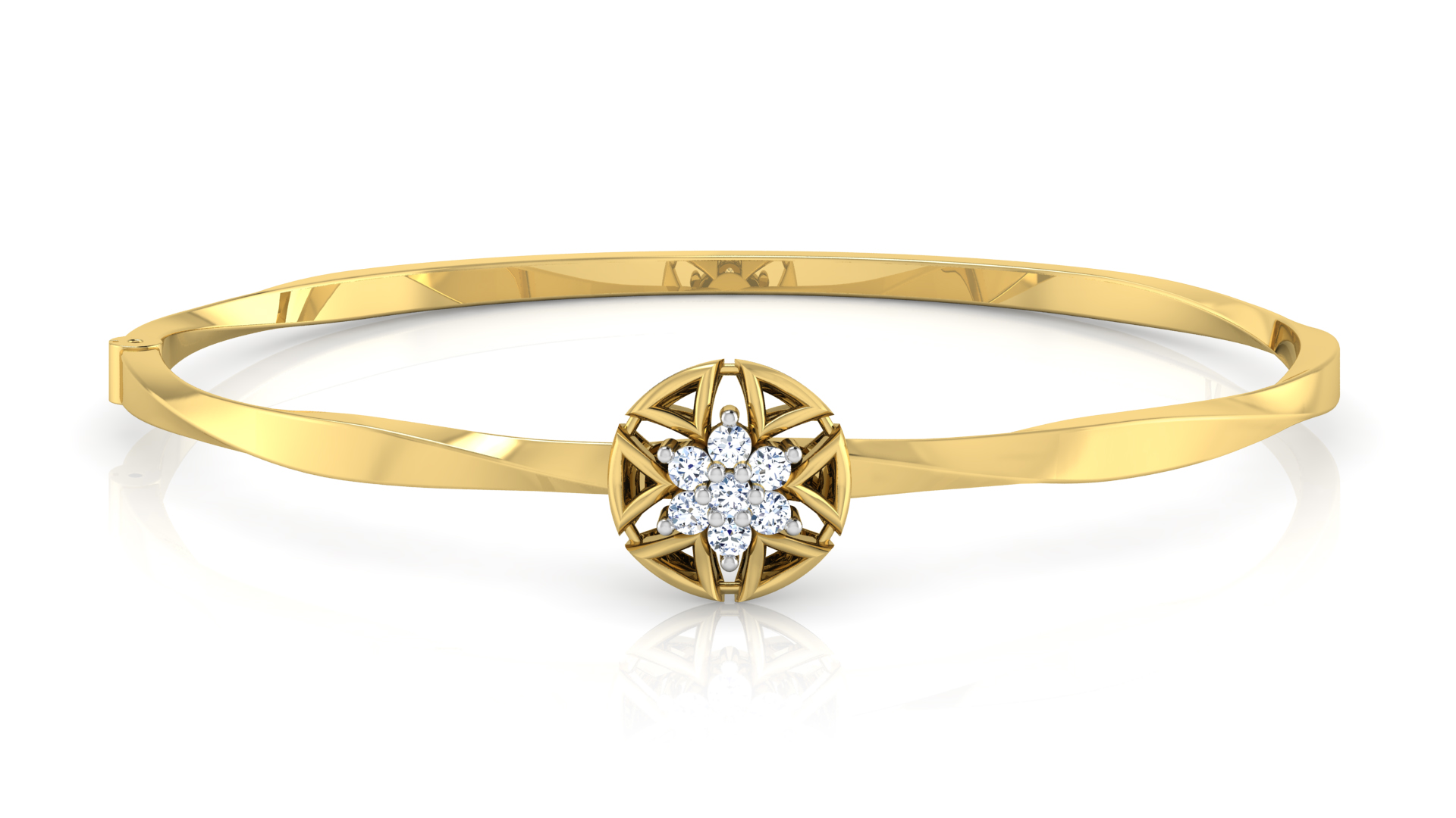 Designer Trendy 18k Gold Kada Bracelet for Girls and Women