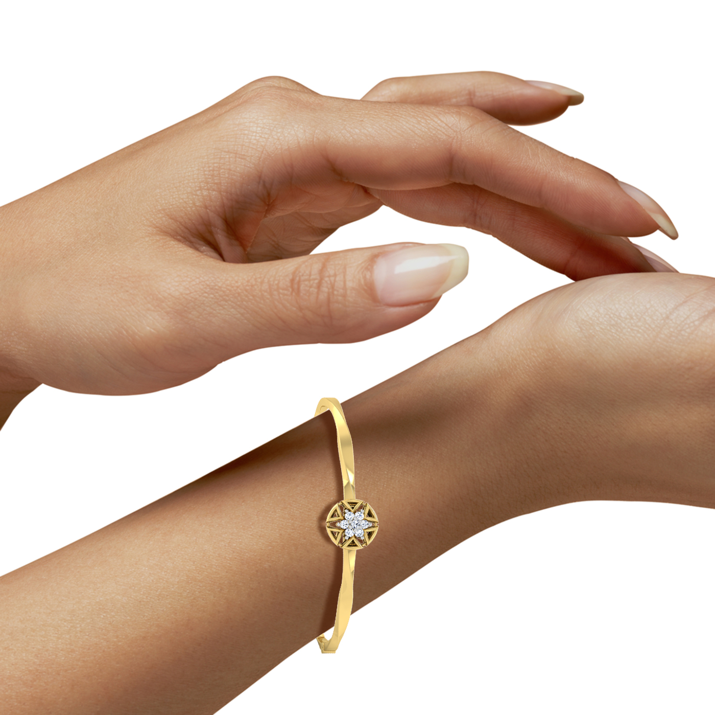 Designer Trendy 18k Gold Kada Bracelet for Girls and Women