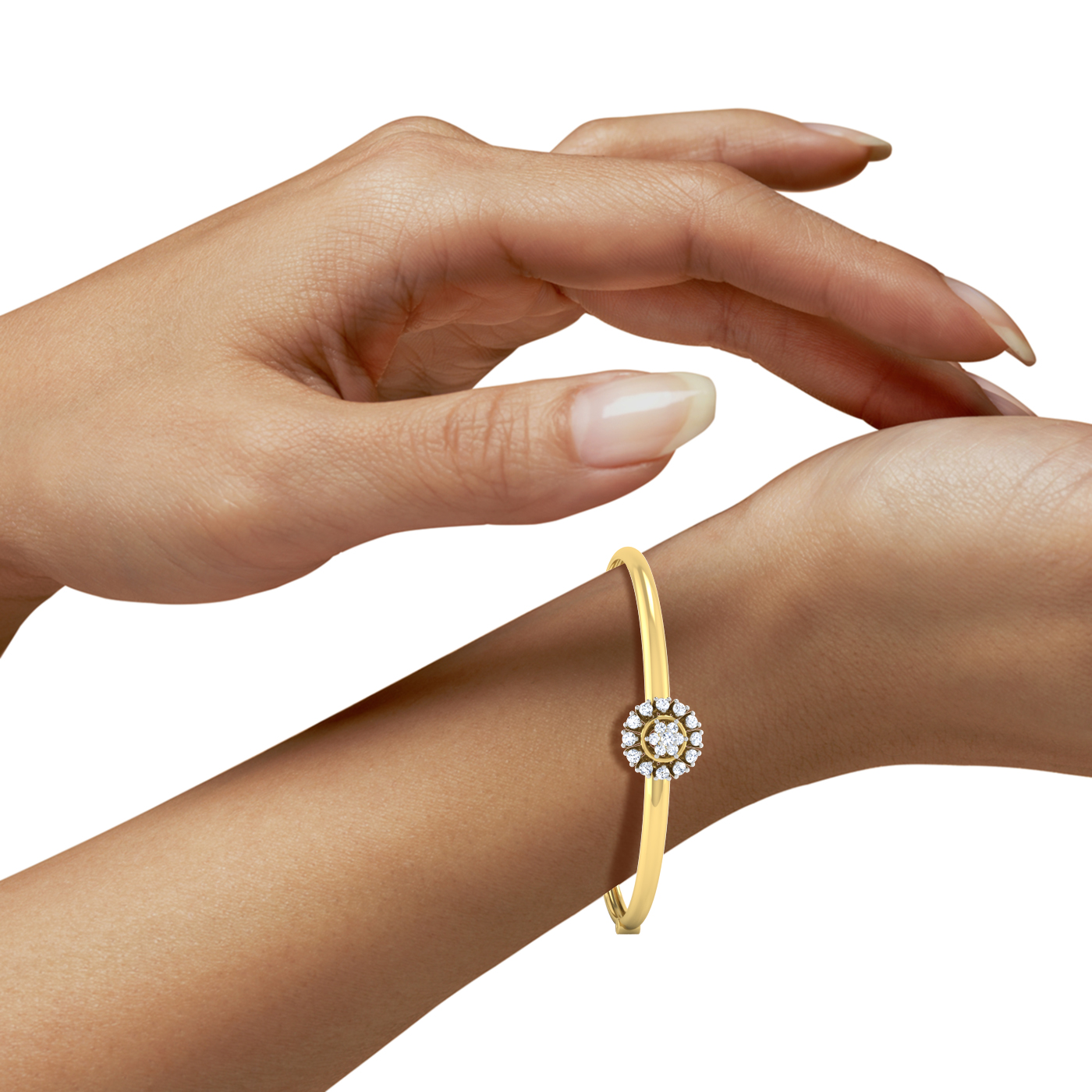 Designer Trendy 18k Gold Kada Bracelet for Girls and Women