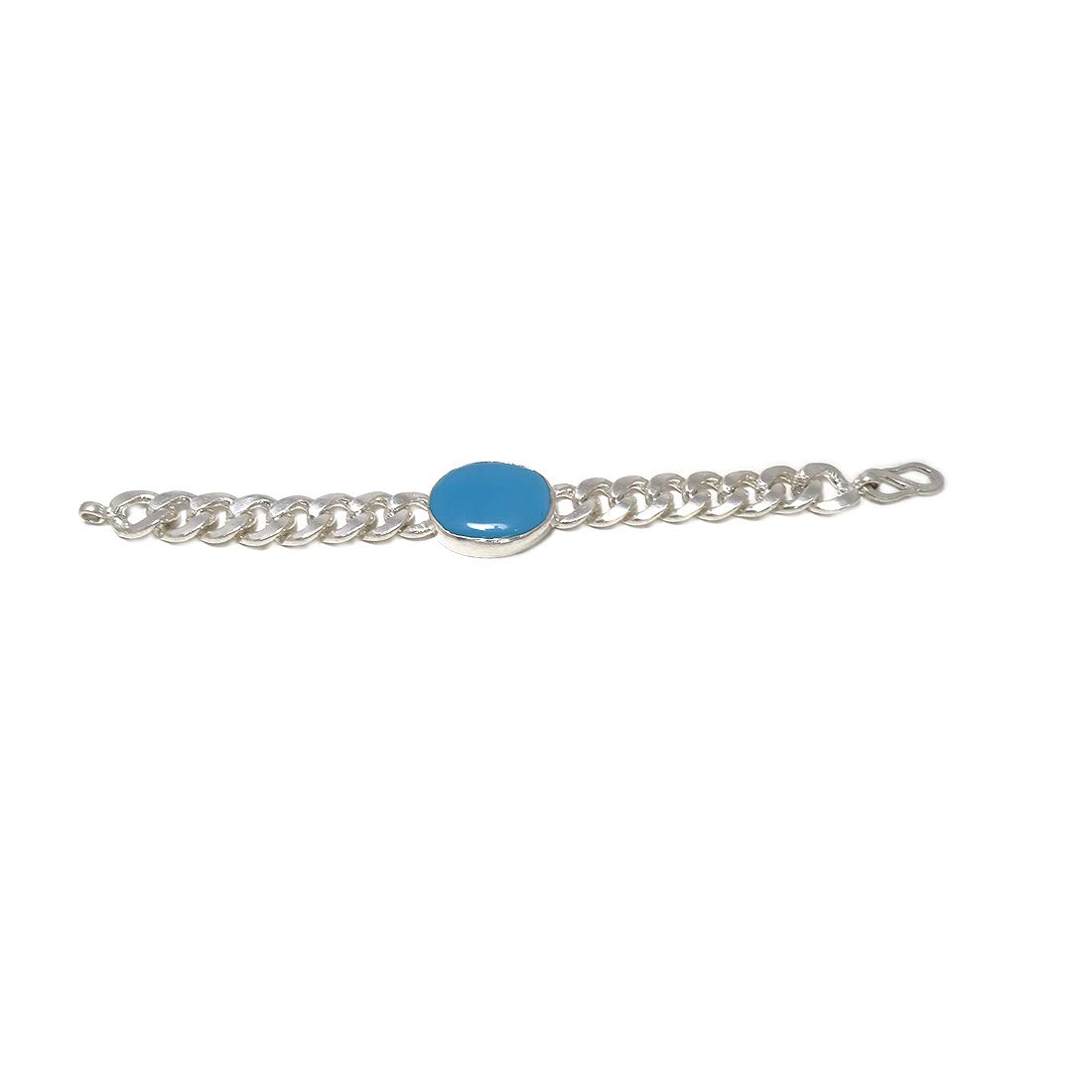 Designer Trendy Sterling Pure Solid Silver Salman Style Turquoise Firoza Bracelet for Men