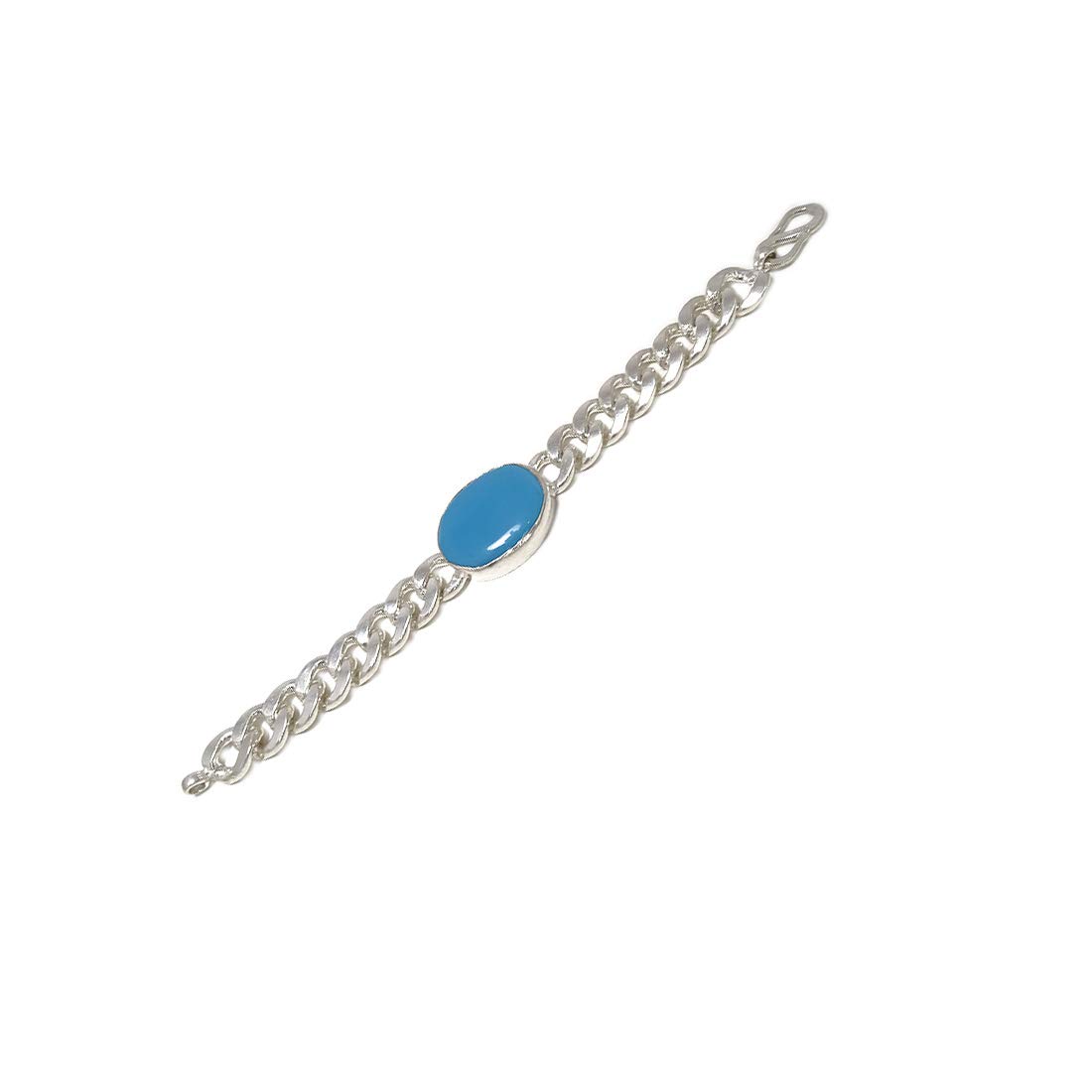 Designer Trendy Sterling Pure Solid Silver Salman Style Turquoise Firoza Bracelet for Men