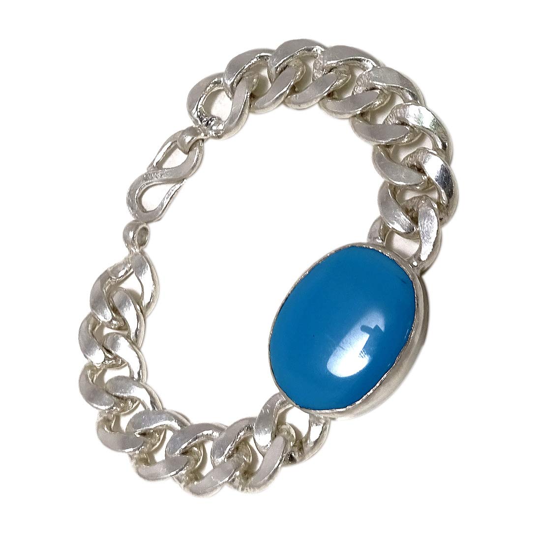 Designer Trendy Sterling Pure Solid Silver Salman Style Turquoise Firoza Bracelet for Men