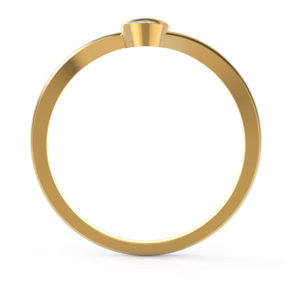 Designer Gold Plated Silver Diamond Slim Ring for Women and Girls