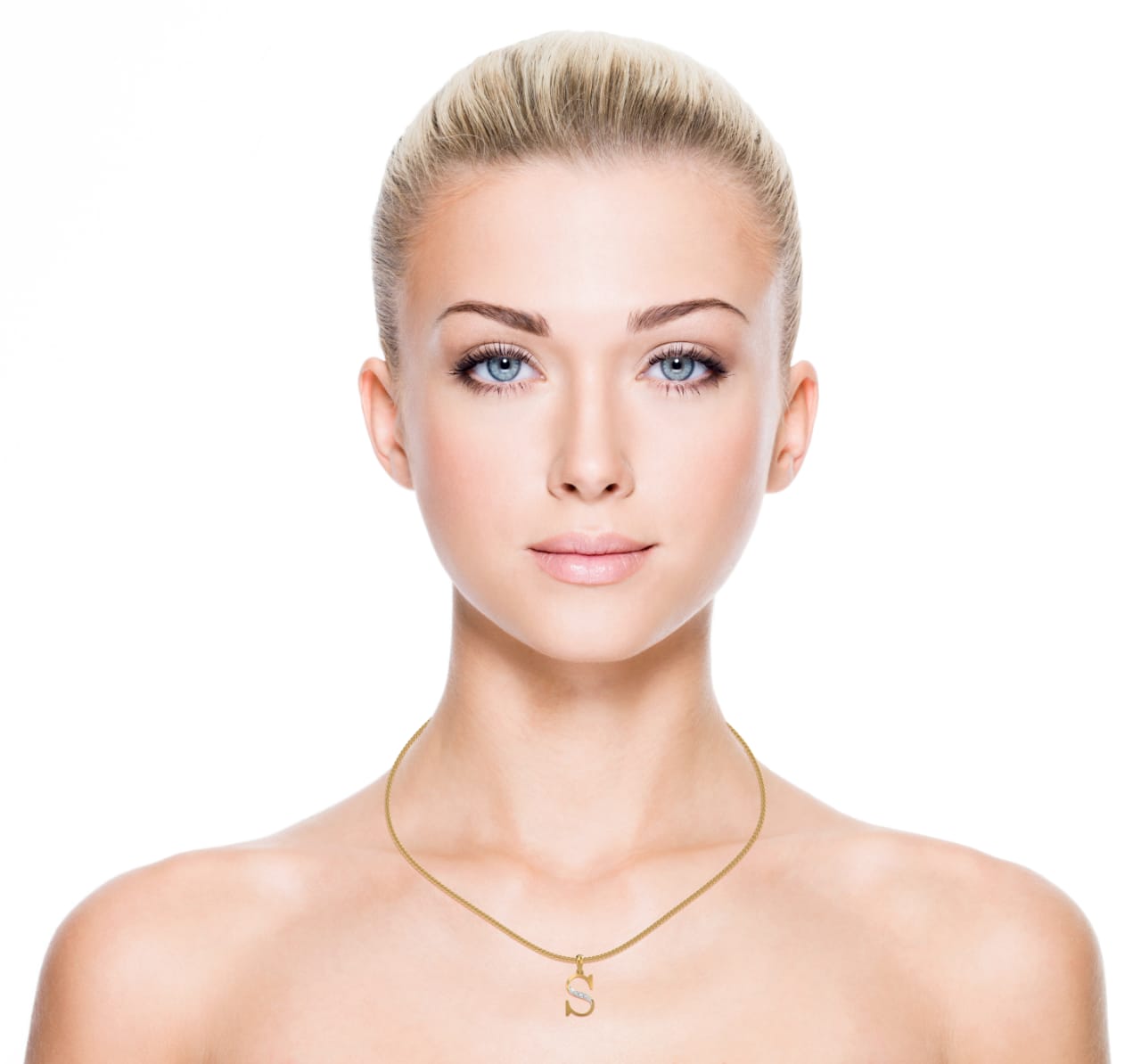 Designer Gold Plated Silver S Letter Pendant Stylish