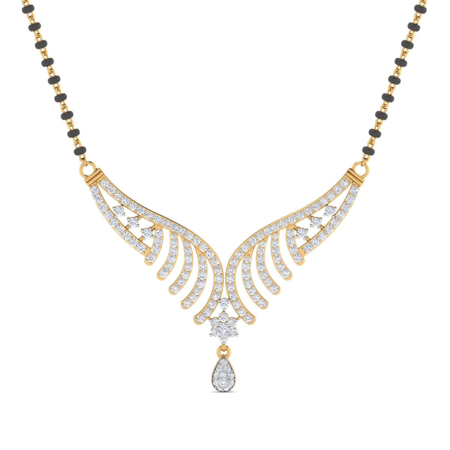 Designer Gold Plated 925 Sterling Silver Swarovski Diamond Stylish Mangalsutra for Women
