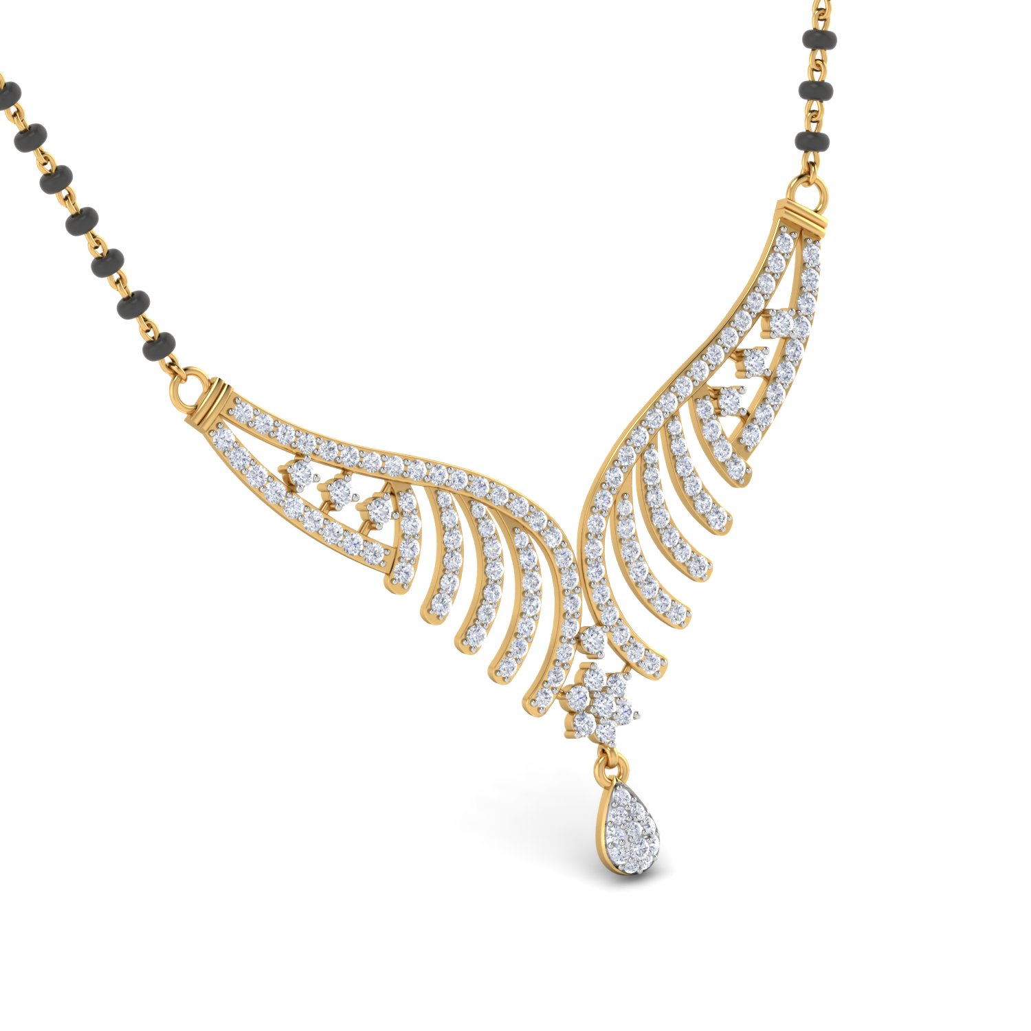 Designer Gold Plated 925 Sterling Silver Swarovski Diamond Stylish Mangalsutra for Women