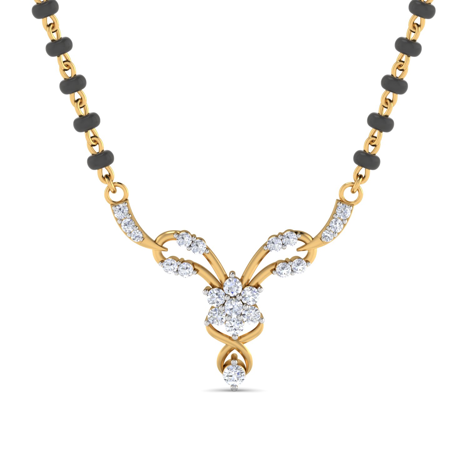 Designer Gold Plated 925 Sterling Silver Swarovski Diamond Stylish Mangalsutra for Women