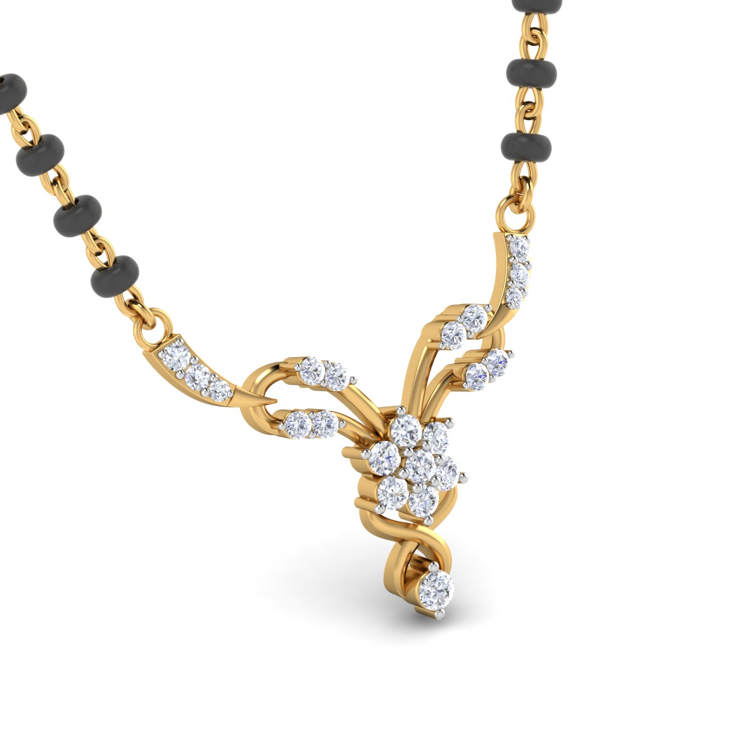 Designer Gold Plated 925 Sterling Silver Swarovski Diamond Stylish Mangalsutra for Women