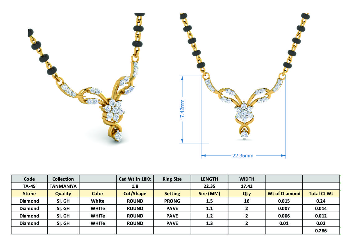 Designer Gold Plated 925 Sterling Silver Swarovski Diamond Stylish Mangalsutra for Women