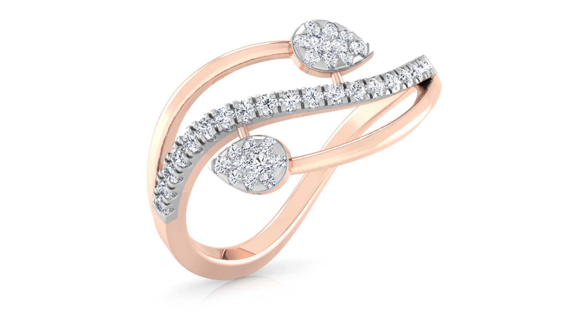 Designer Stylish 18 K Gold Diamond Ring for Women and Girls