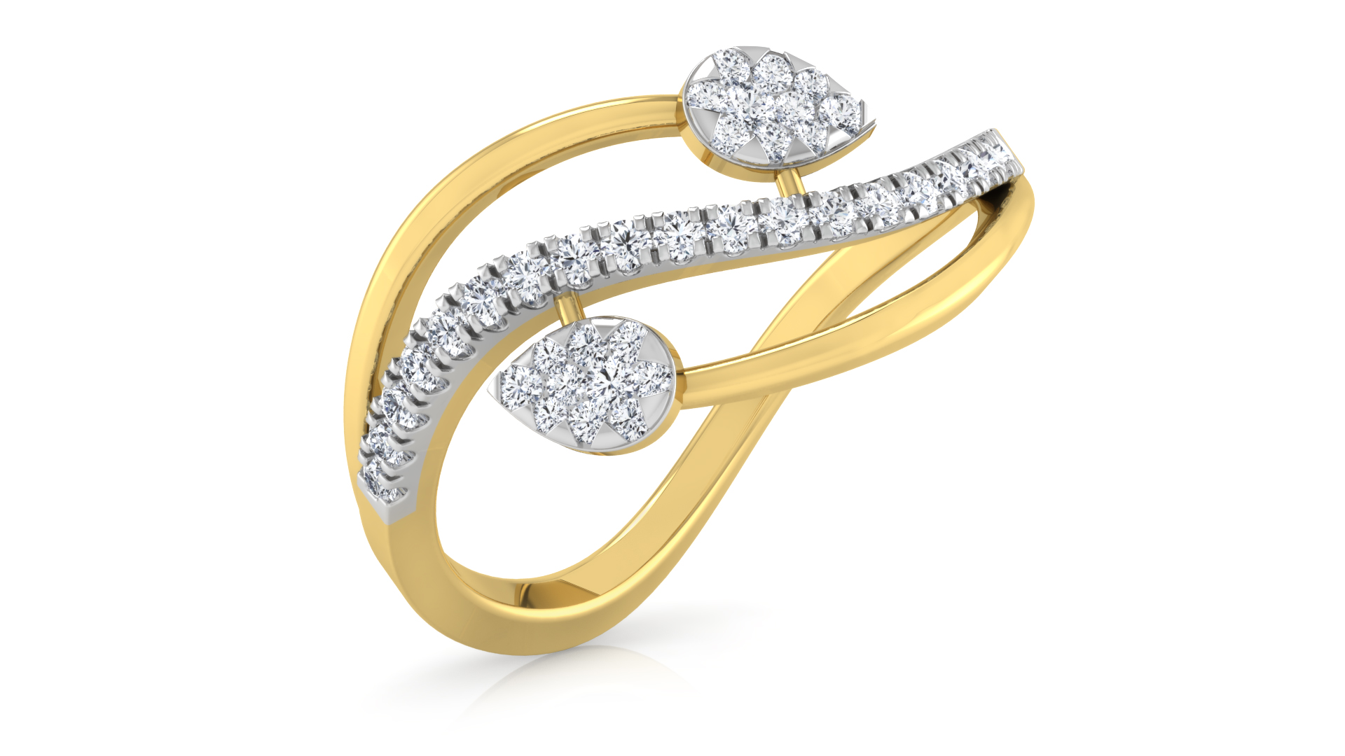 Designer Stylish 18 K Gold Diamond Ring for Women and Girls