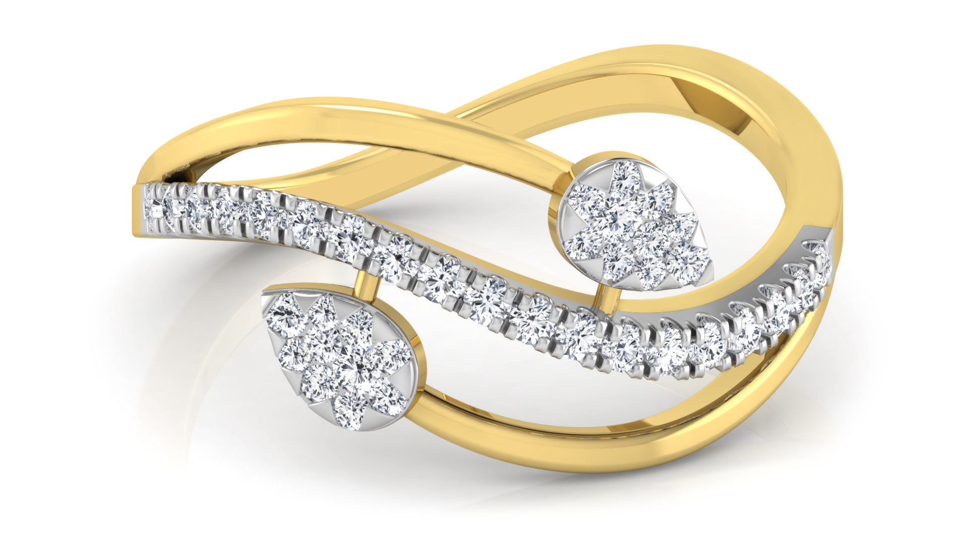 Designer Stylish 18 K Gold Diamond Ring for Women and Girls