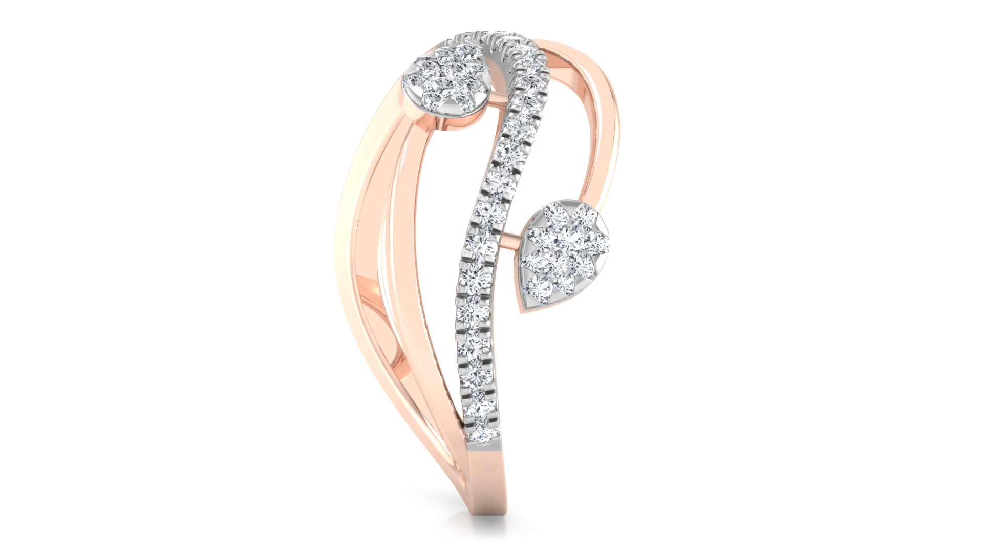 Designer Stylish 18 K Gold Diamond Ring for Women and Girls