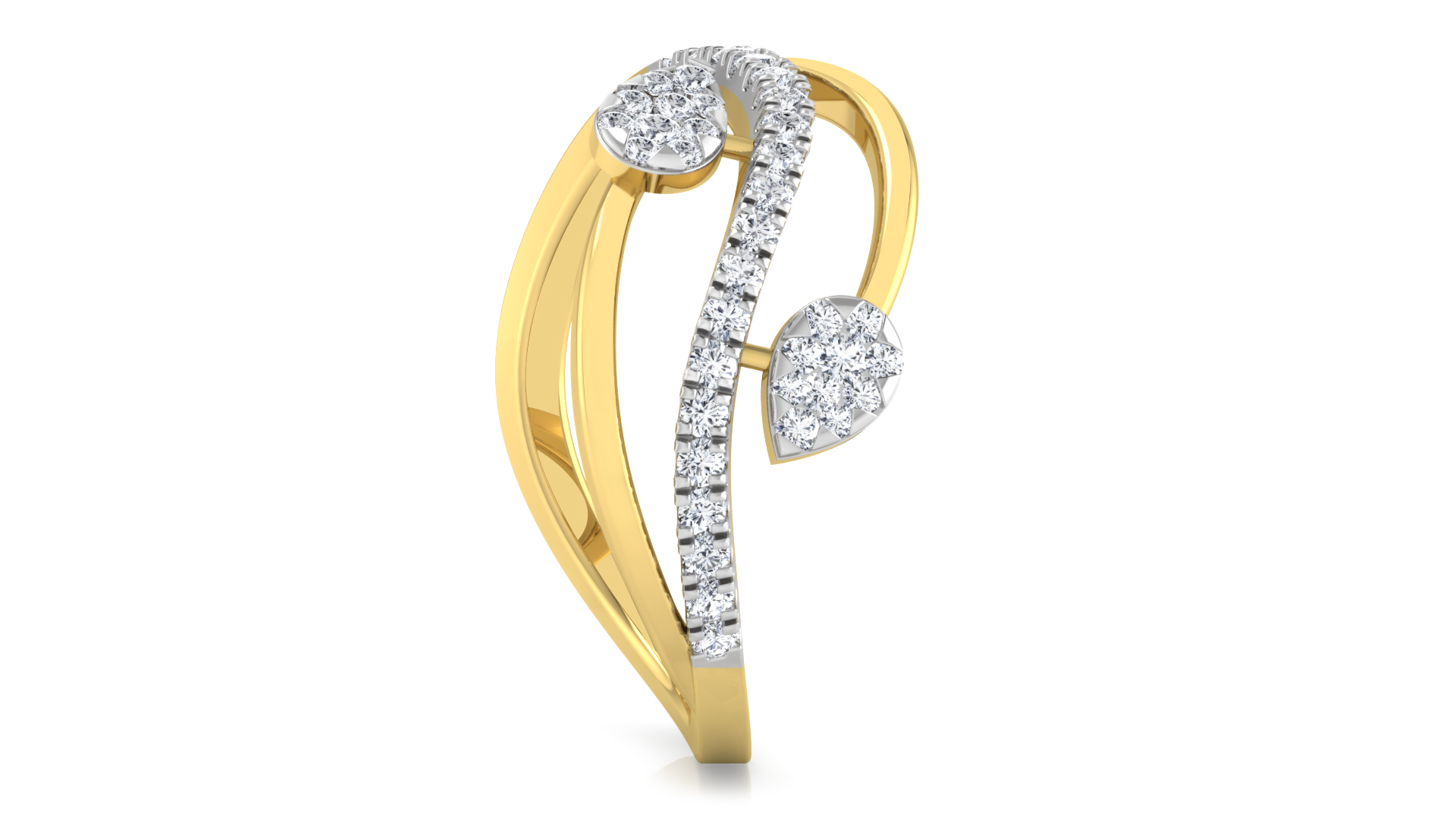 Designer Stylish 18 K Gold Diamond Ring for Women and Girls