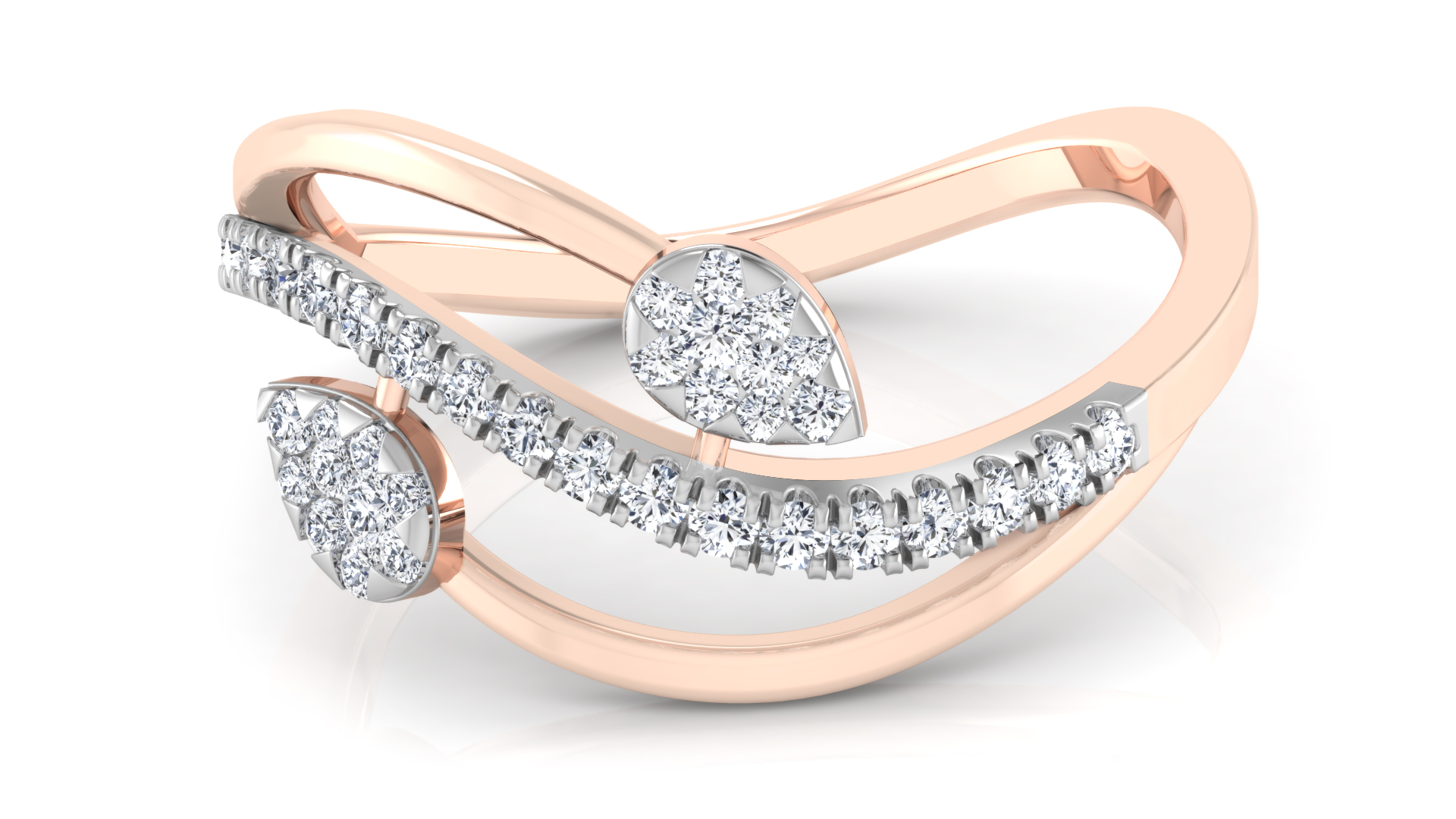 Designer Stylish 18 K Gold Diamond Ring for Women and Girls