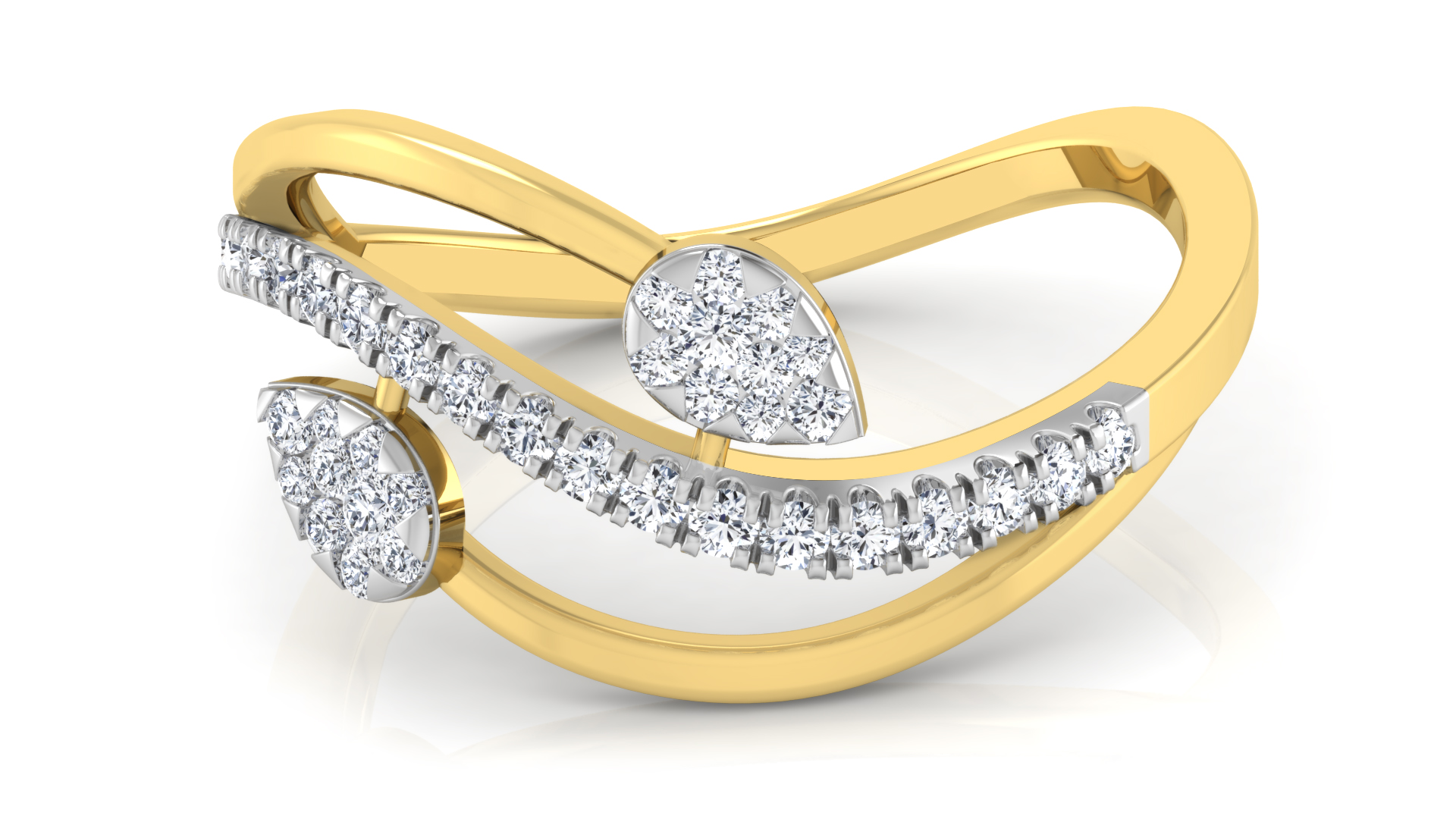 Designer Stylish 18 K Gold Diamond Ring for Women and Girls