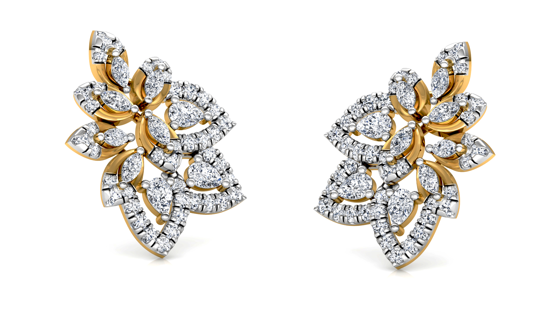 Designer Trendy Gold Diamond Earring