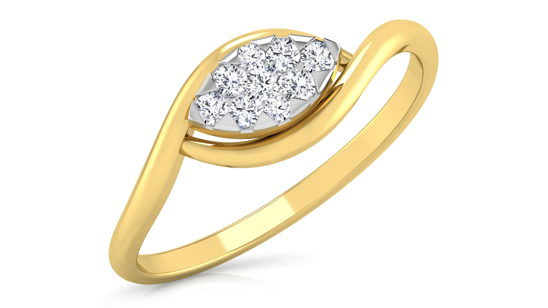 Designer Stylish 18 K Gold Diamond Ring for Women and Girls