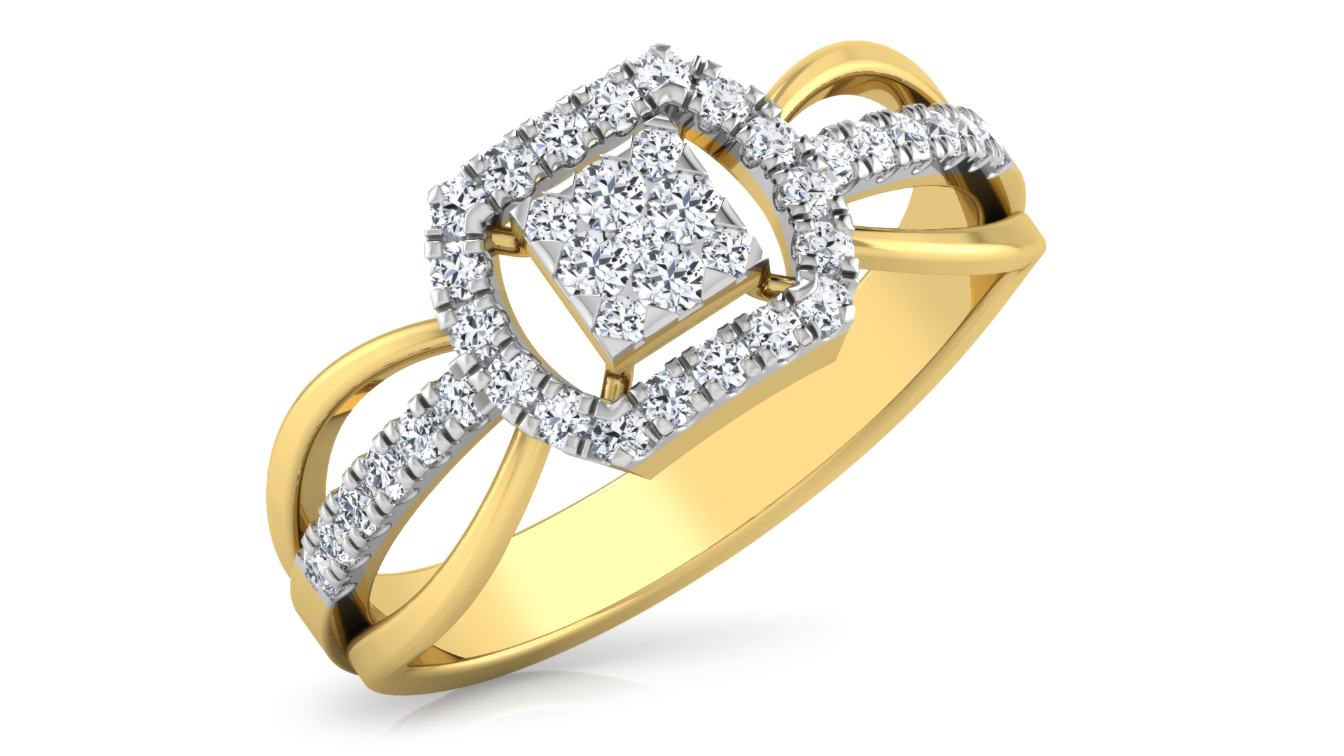 Designer Stylish 18 K Gold Diamond Ring for Women and Girls