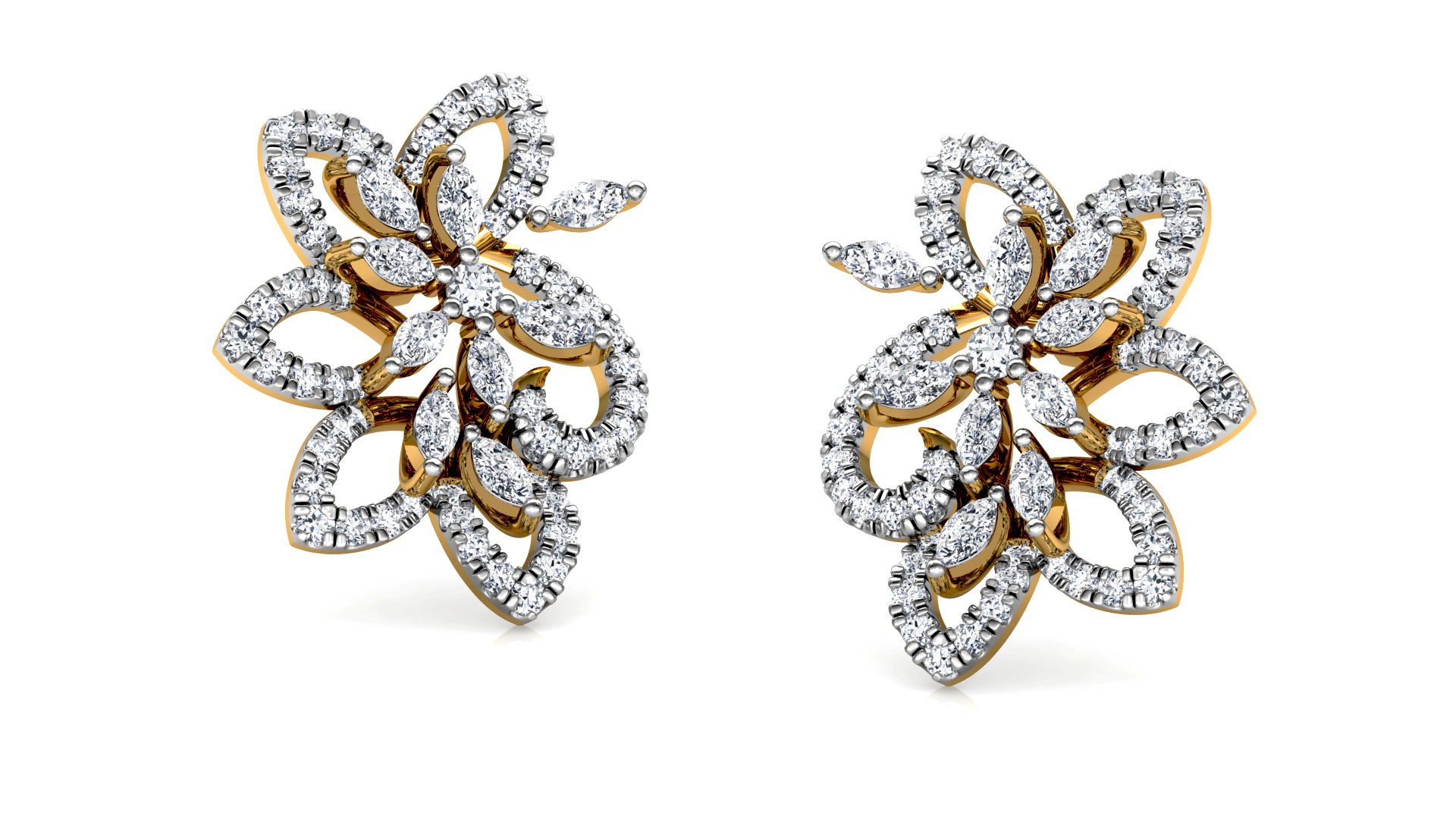 Designer Trendy Gold Diamond Earring