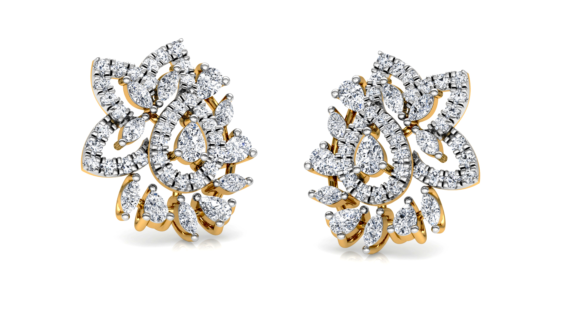 Designer Trendy Gold Diamond Earring