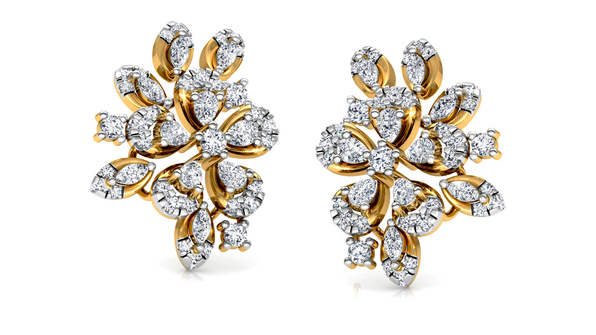 Designer Trendy Gold Diamond Earring