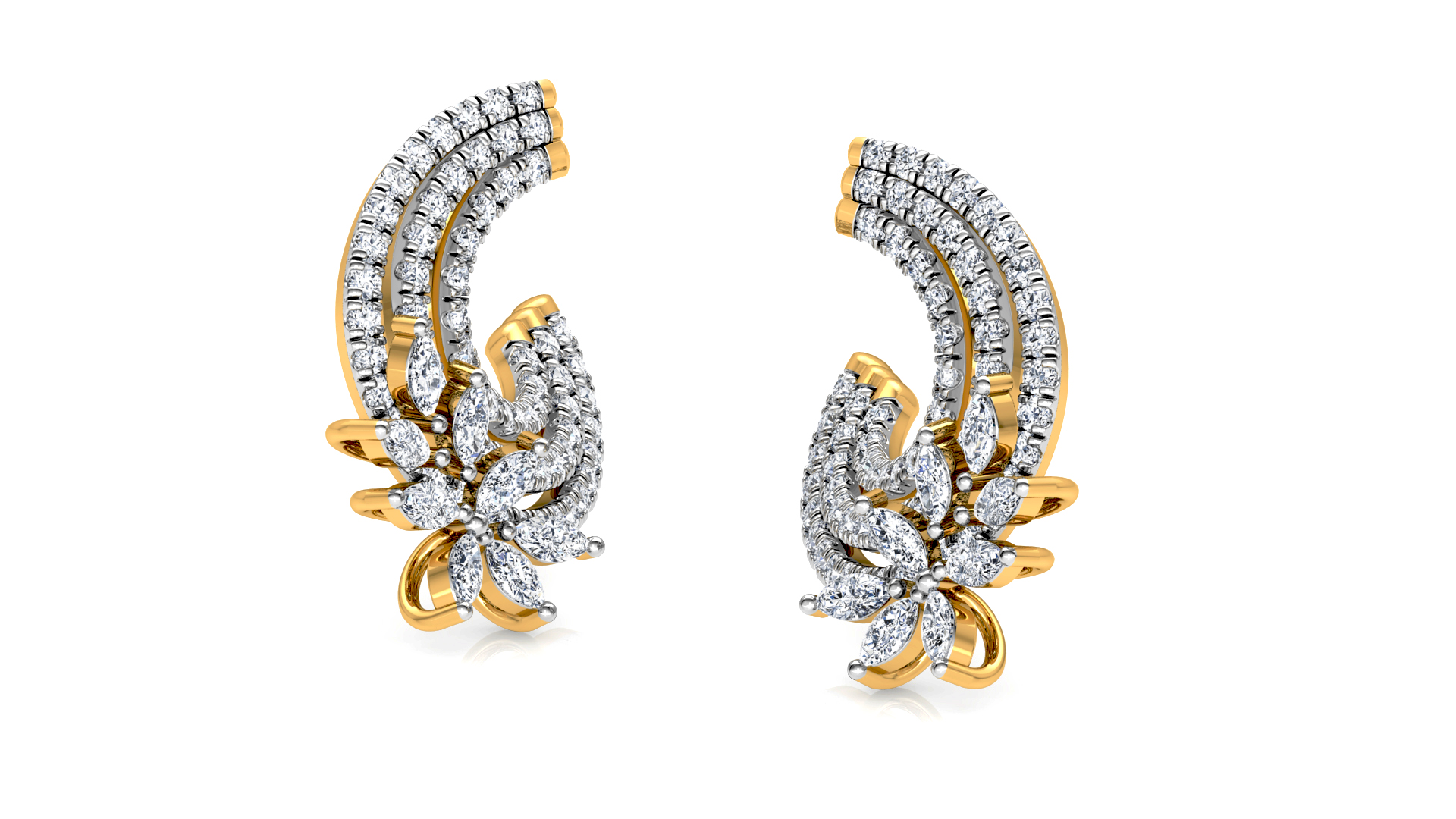 Designer Trendy Gold Diamond Earring