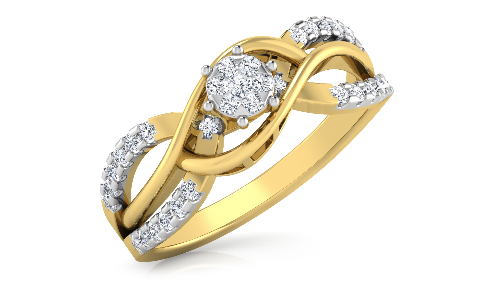 Designer Stylish 18 K Gold Diamond Ring for Women and Girls