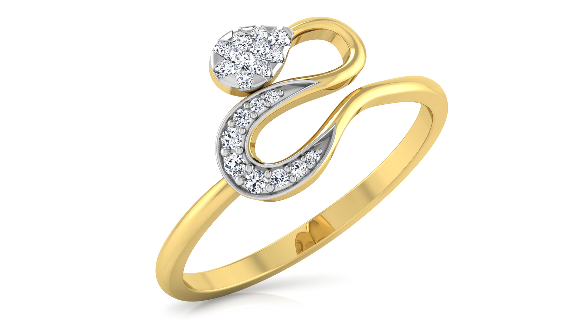 Designer Stylish 18 K Gold Diamond Ring for Women and Girls